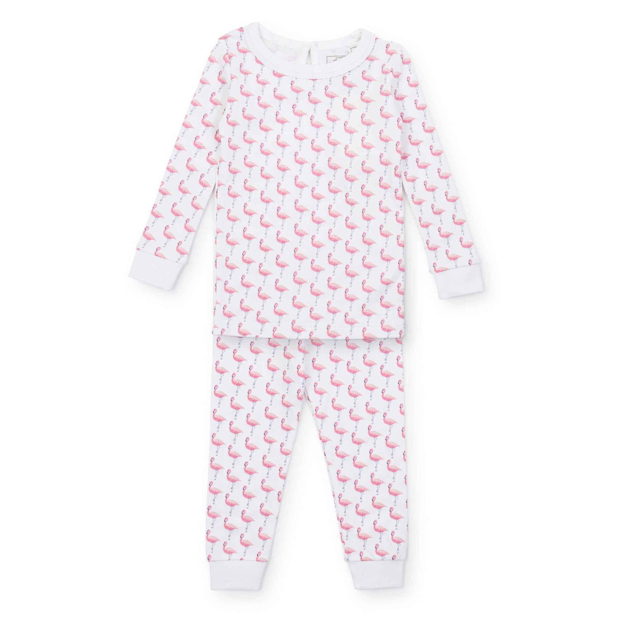 SALE Ava Girls' Pima Cotton Pajama Pant Set - Fabulous Flamingos