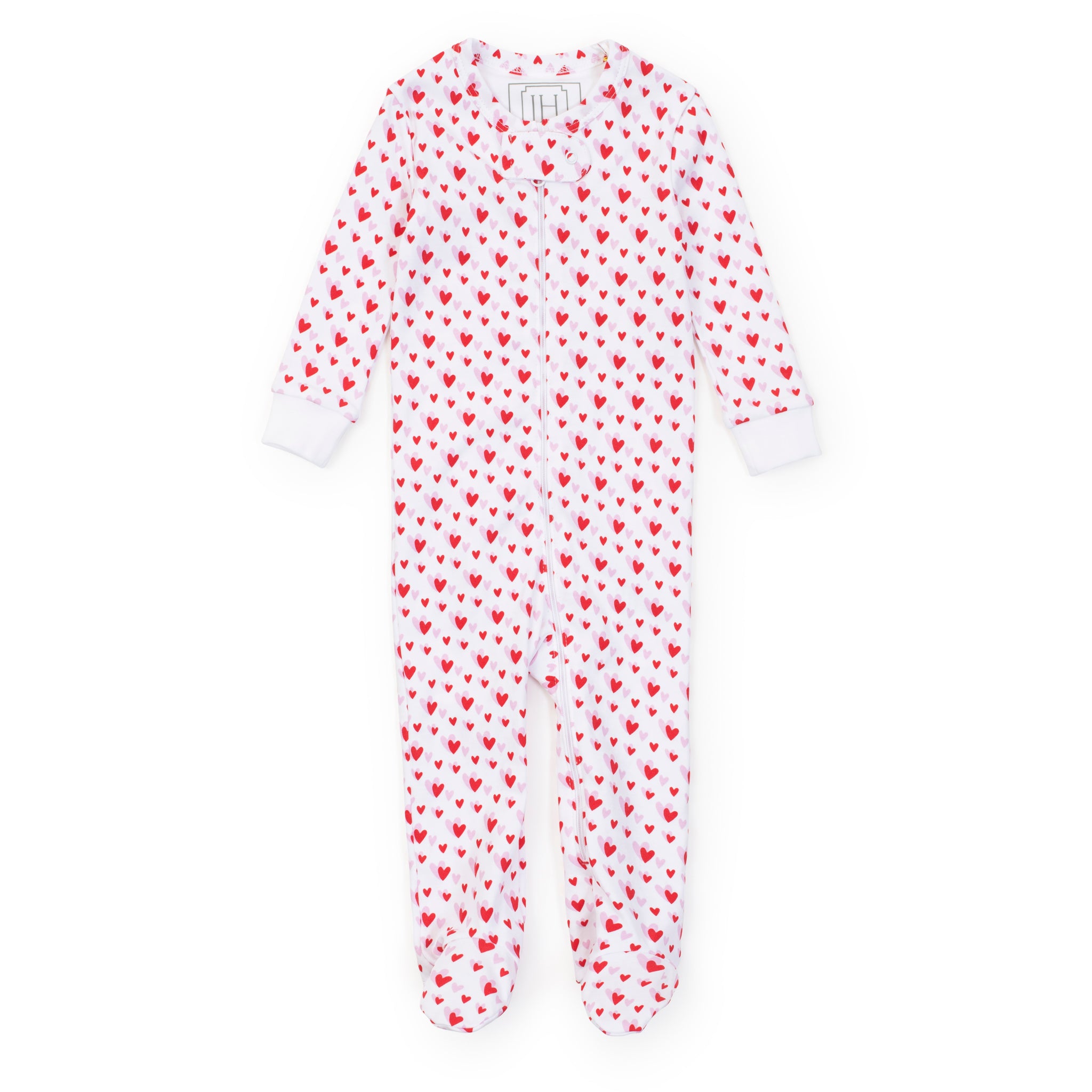 Parker Girls' Zipper Pajama - Heart to Heart Pink