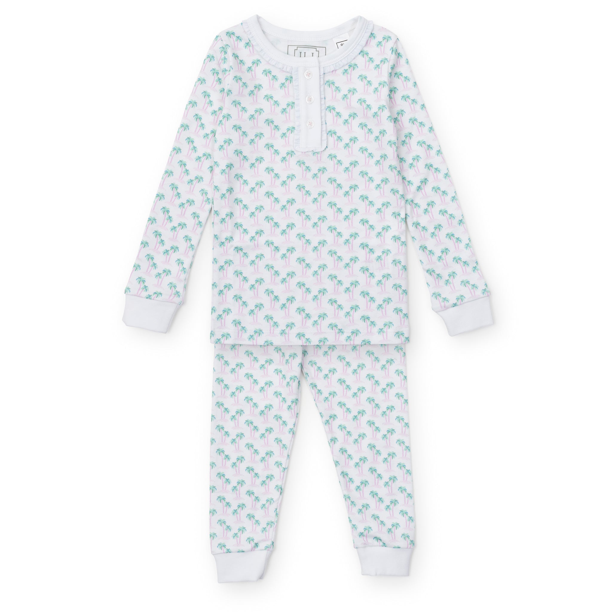 Alden Girls' Pajama Pant Set - Palm Tree Isle Pink