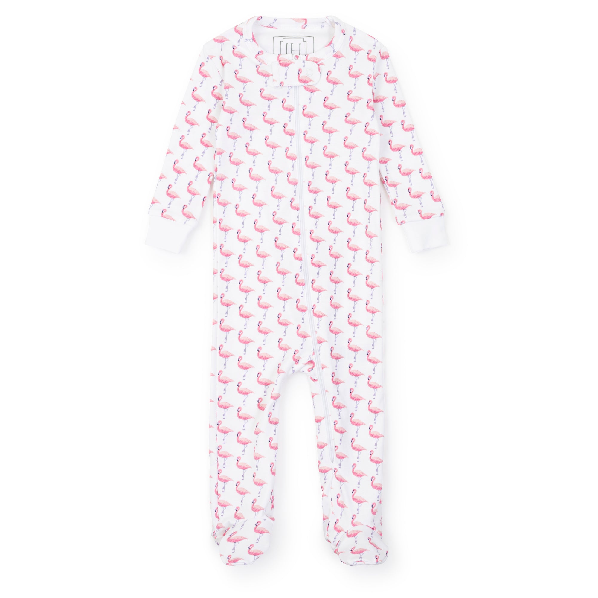 SALE Parker Girls' Pima Cotton Zipper Pajama - Fabulous Flamingos