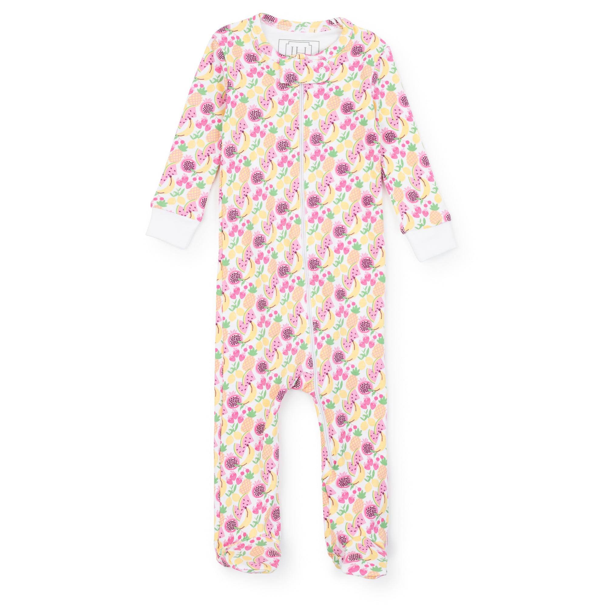 Parker Girls' Pima Cotton Zipper Pajama - Tropical Fruit