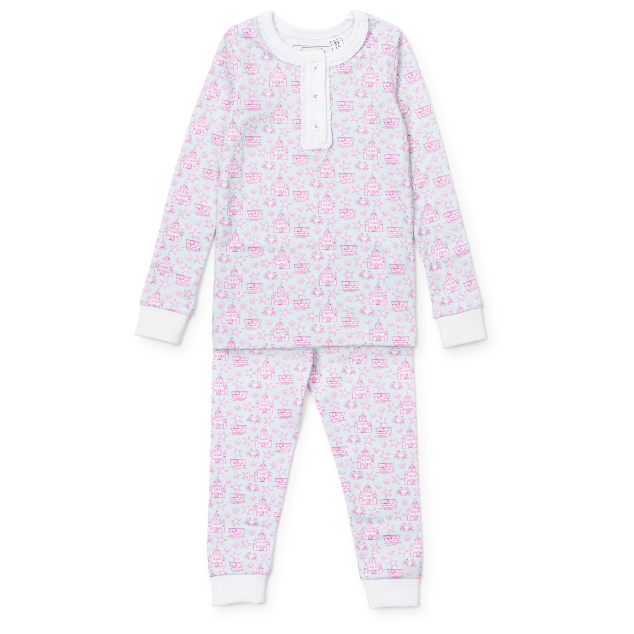 Alden Girls' Pajama Pant Set - Sandcastles Pink