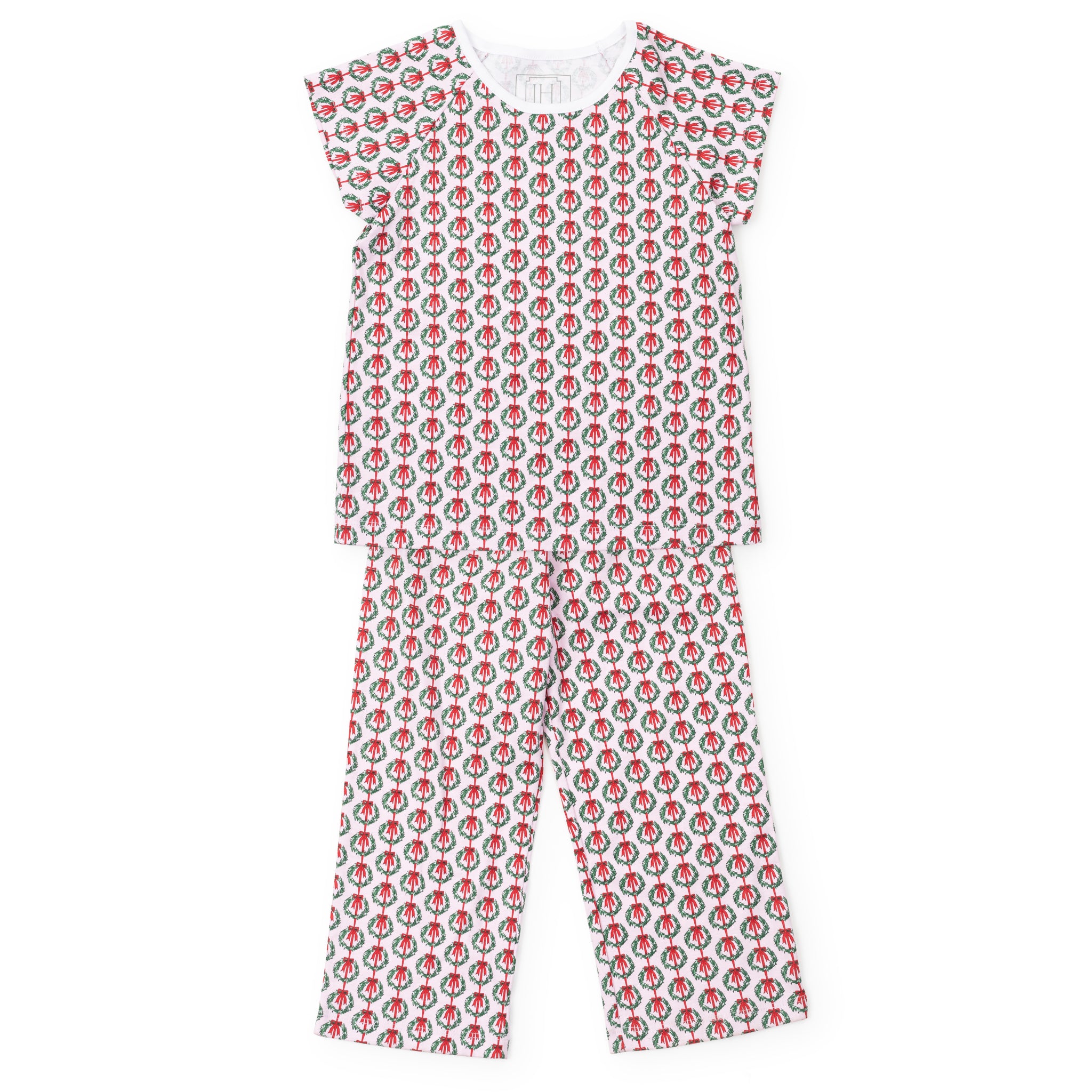 Merrick Girls' Pant Set - Pink Wreaths