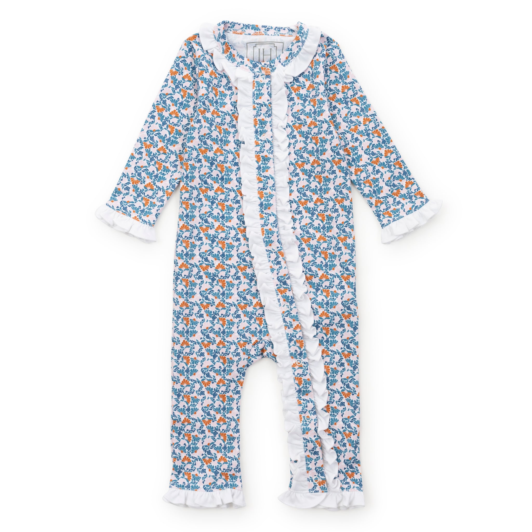 Grey Girls' Romper - Autumn Blooms