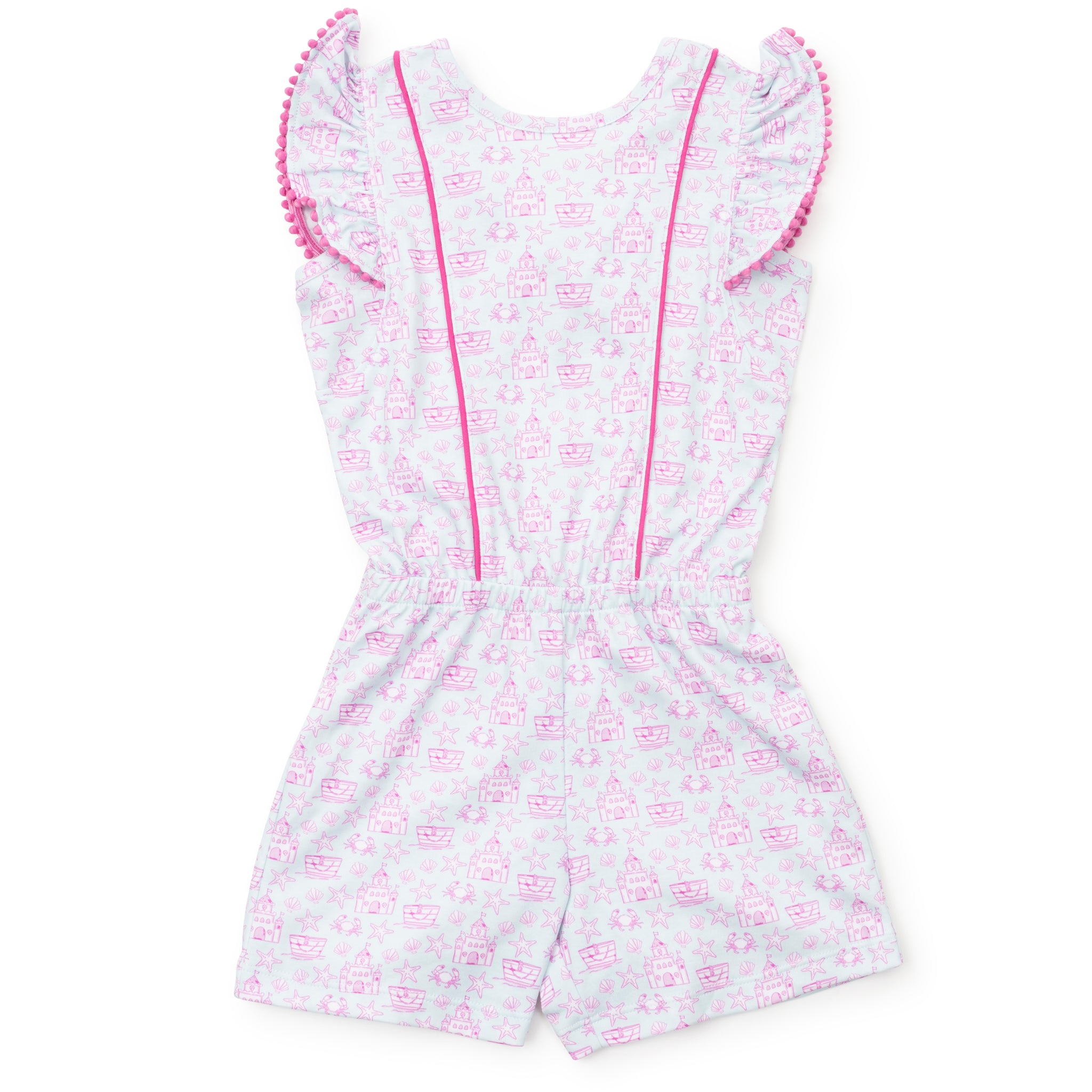 Rae Girls' Romper - Sandcastles Pink