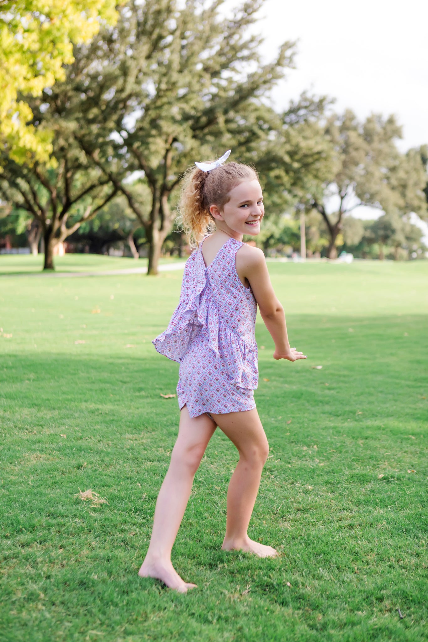 Poppy Girls' Short Set - Bunting Floral