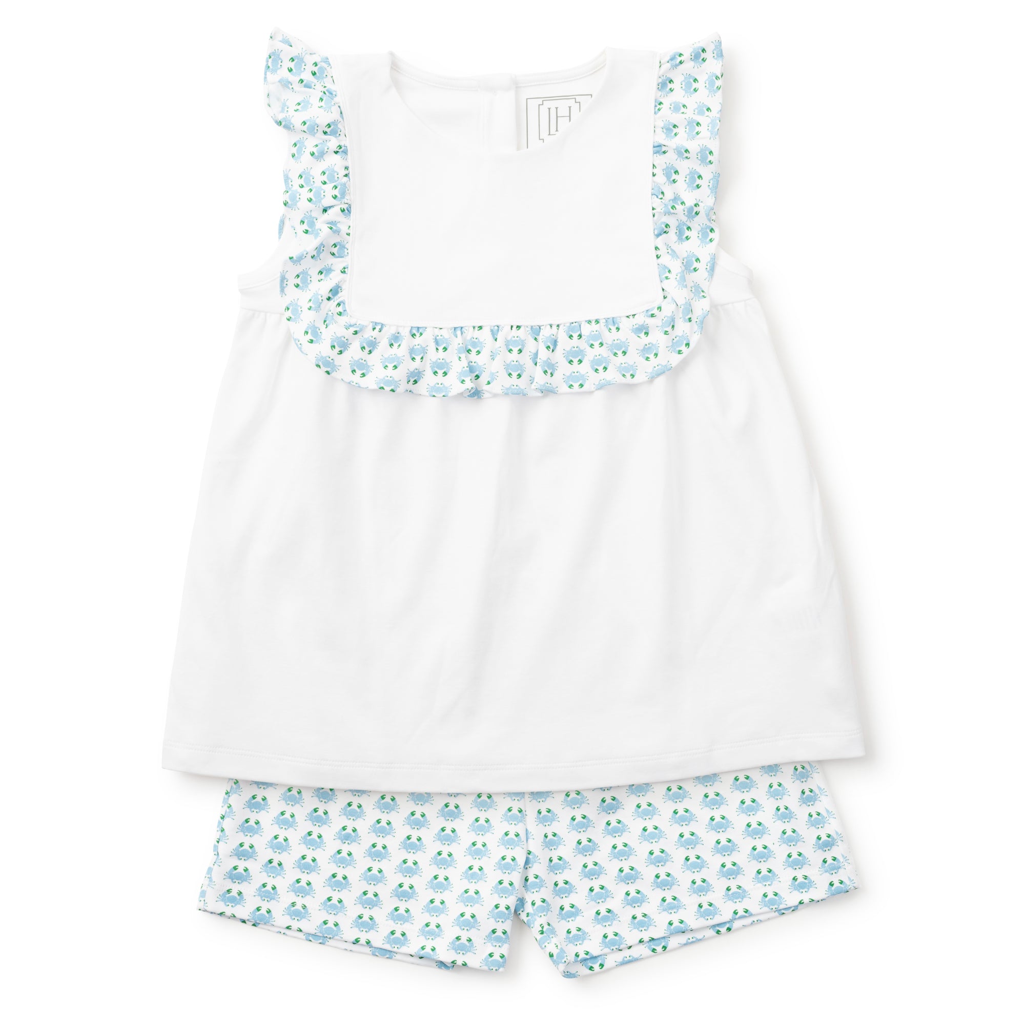 SALE Penelope Girls' Pima Cotton Short Set - Cool Crabs