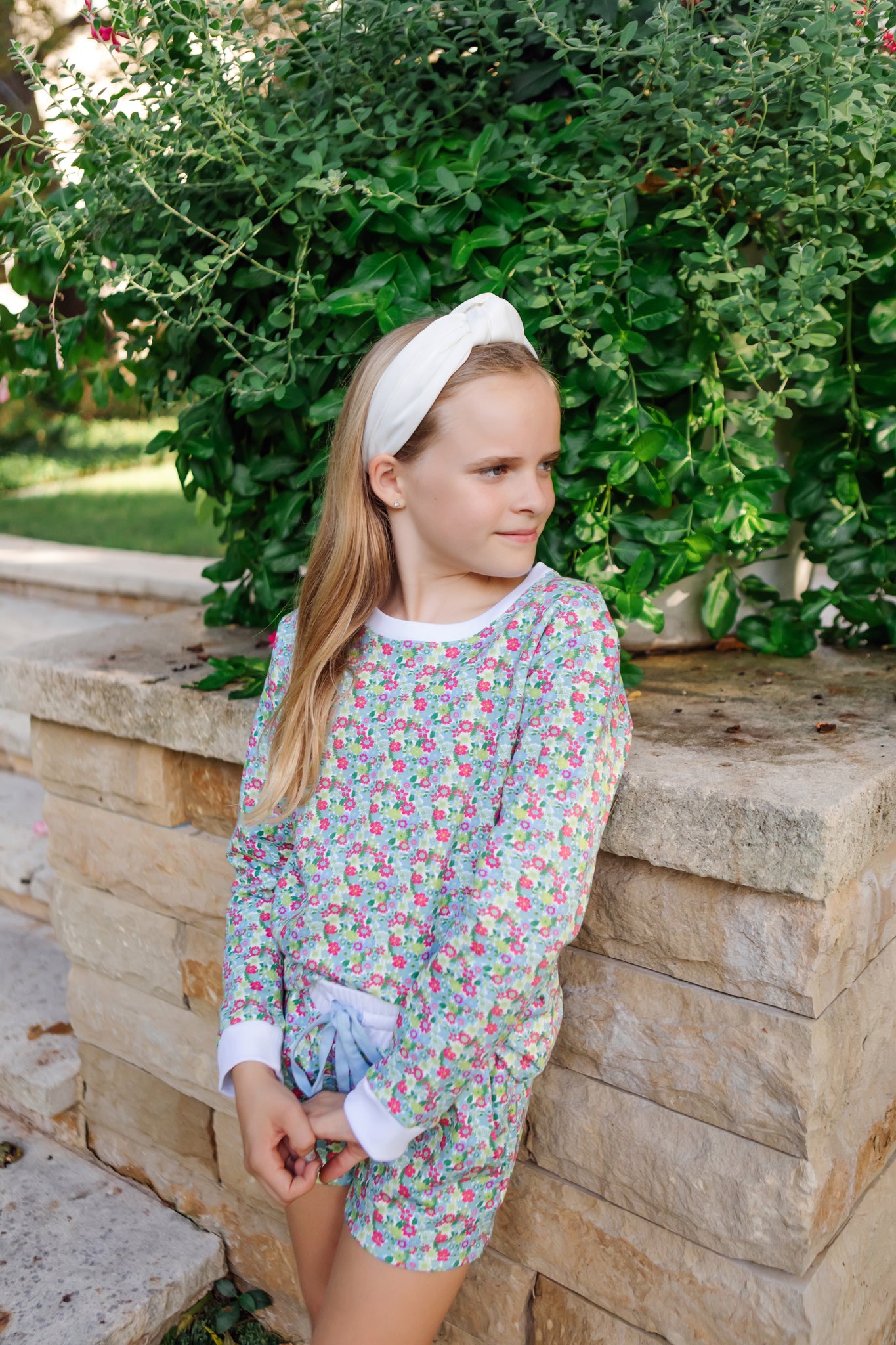 Stella Girls' Sweatshirt Short Set - Arboretum Floral