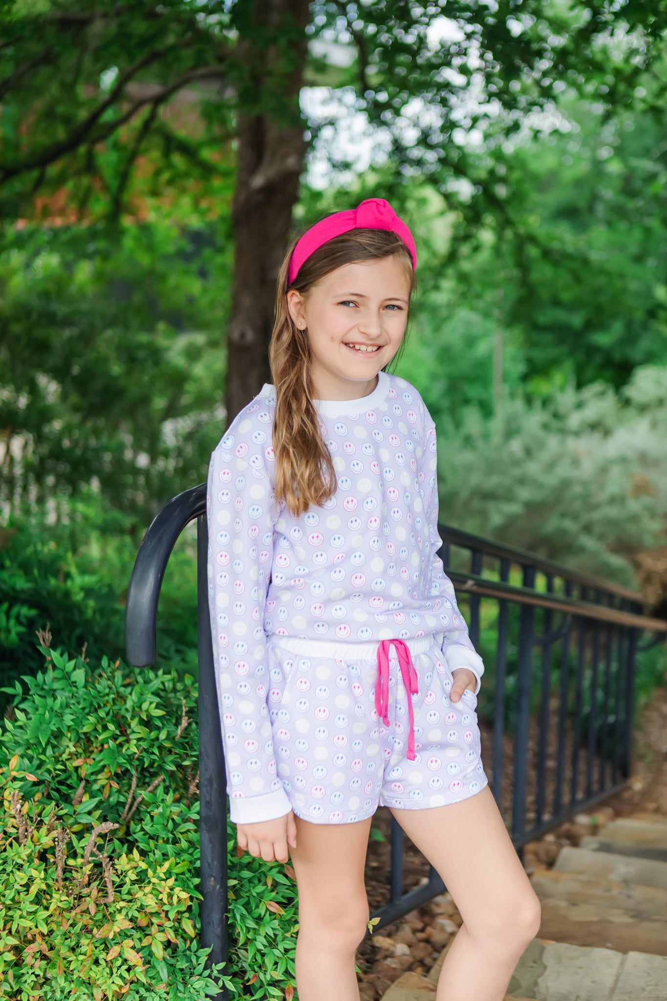 Stella Girls' Sweatshirt Short Set - Preppy Smiles