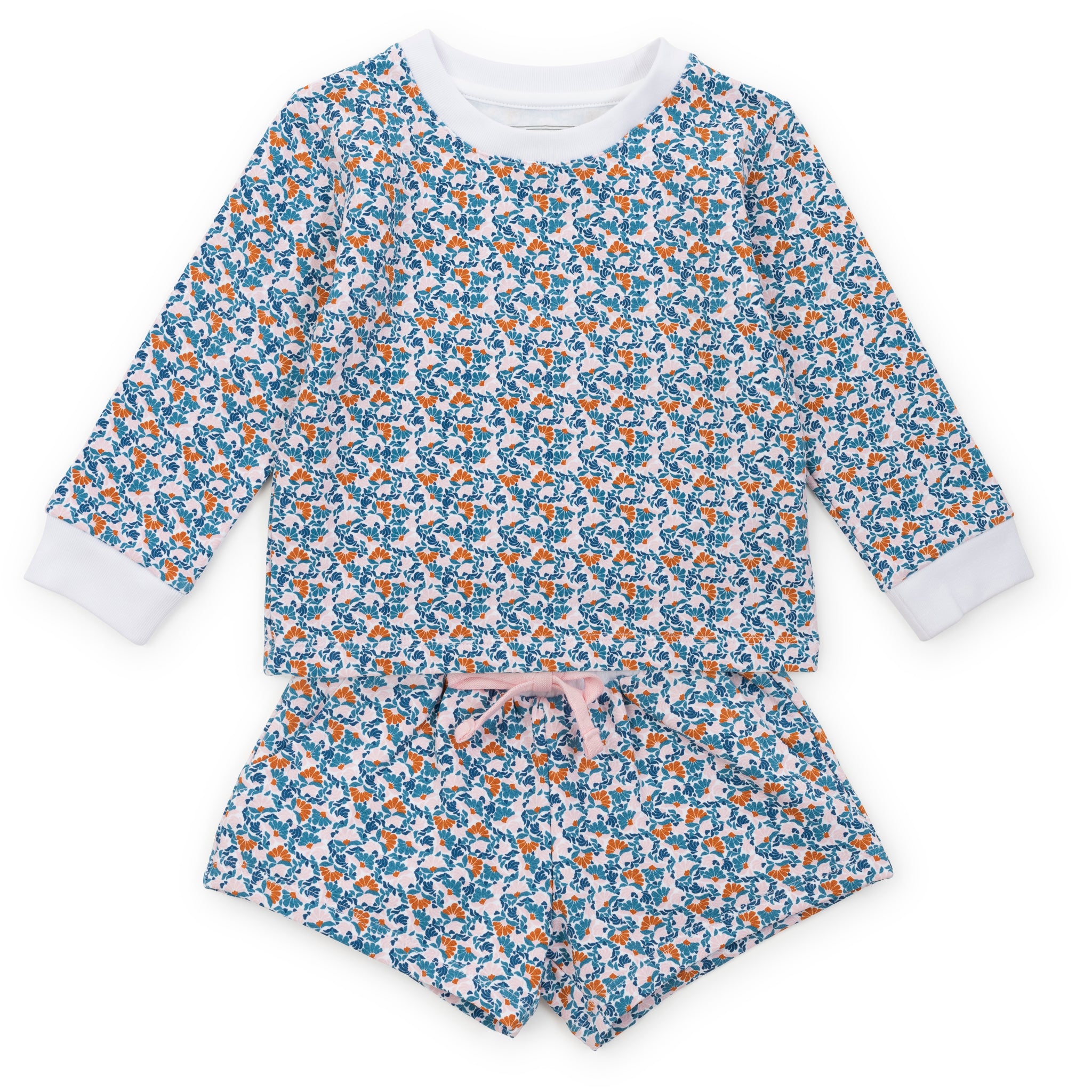 Stella Girls' Sweatshirt Short Set - Autumn Blooms