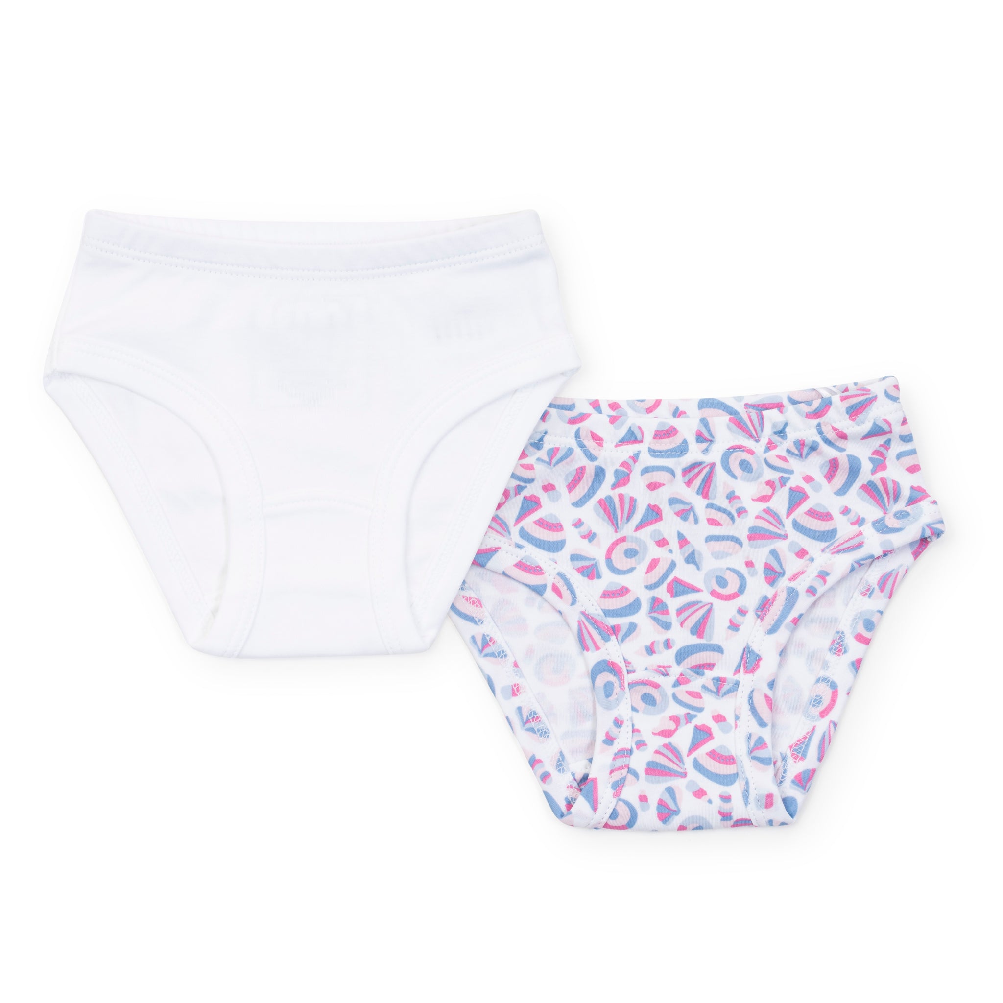 Lauren Girls' Underwear Set - Seashells on the Seashore/White