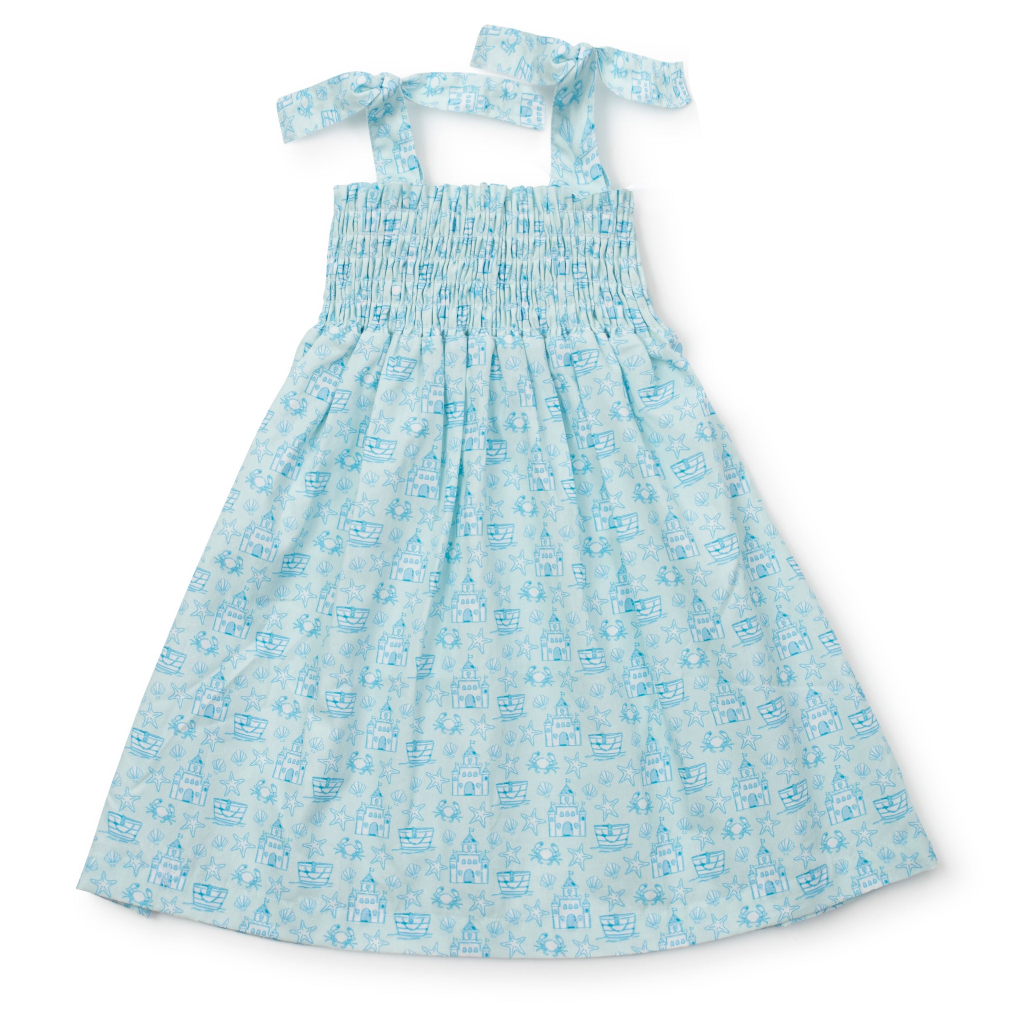 Betsy Girls' Woven Dress - Sandcastles Blue