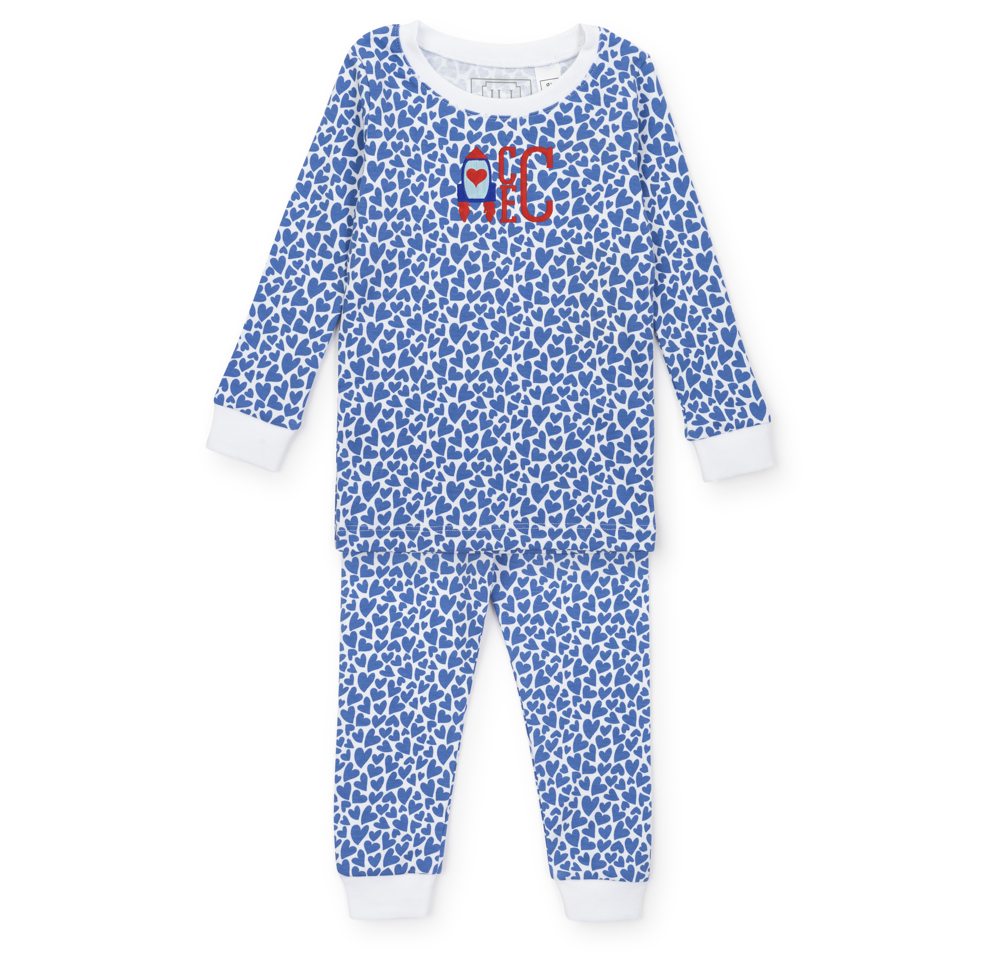 Grayson Boys' Pima Cotton Pajama Pant Set - I Heart You Blue