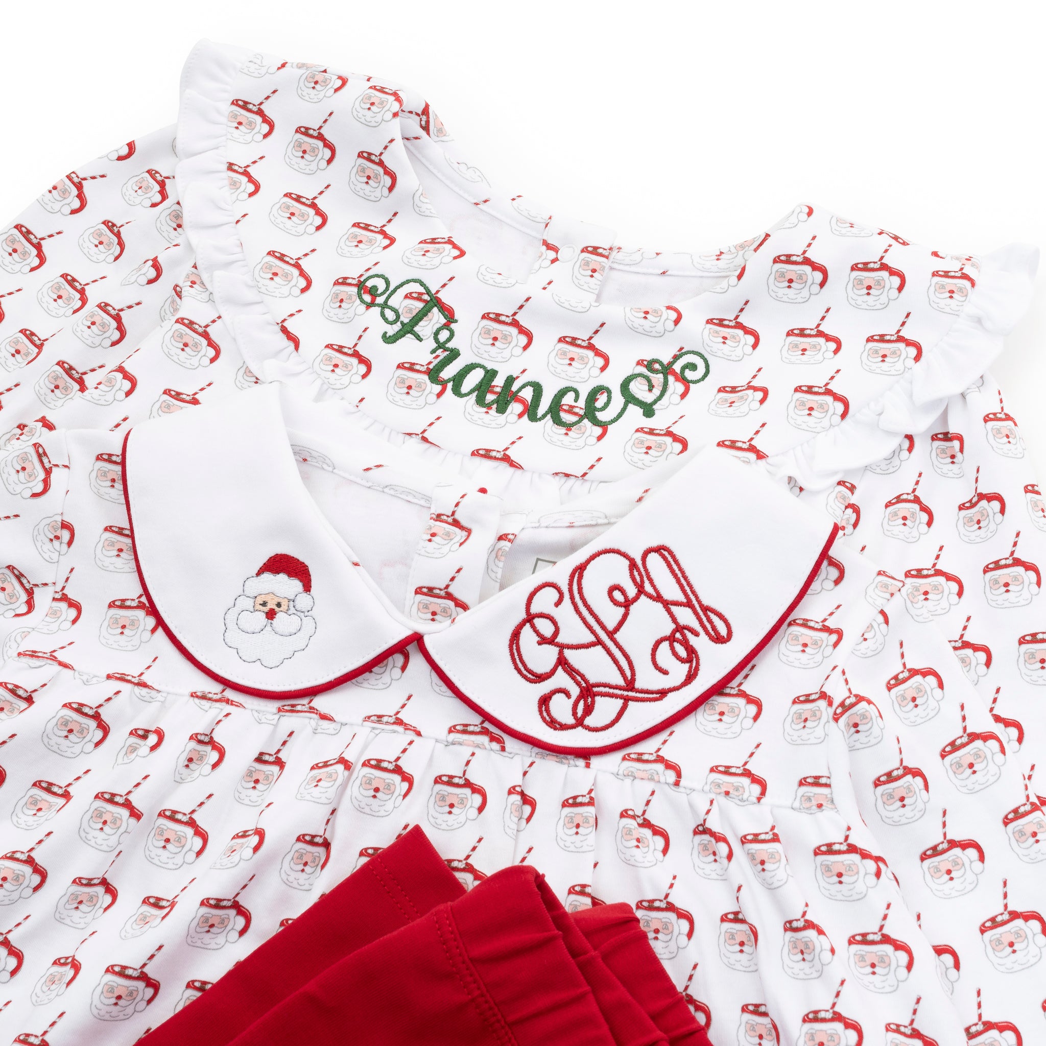 Morgan Set Girls' Legging Set - Hot Cocoa Santa