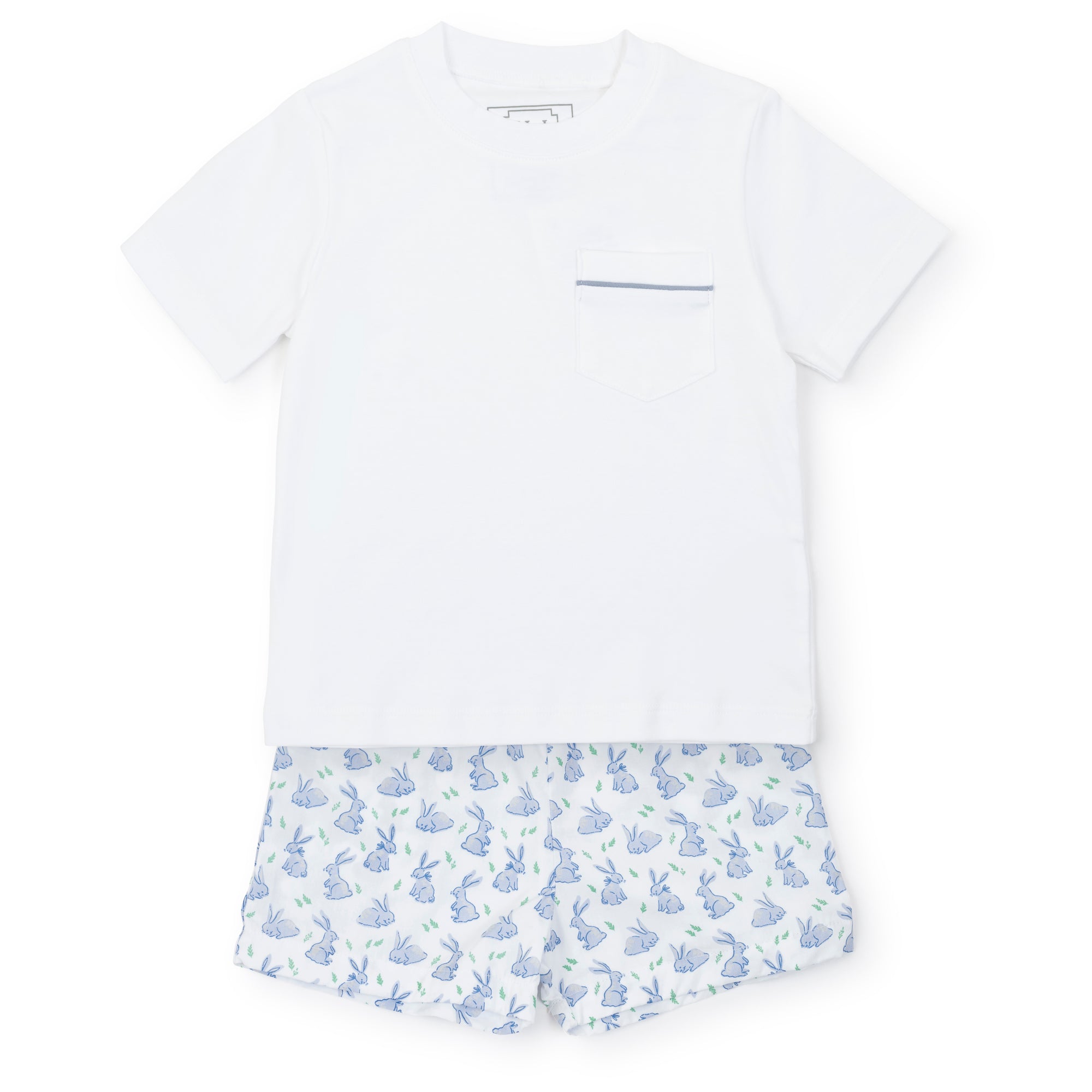 SALE Hudson Boys' Pima Cotton Short Set - Bunny Hop Blue