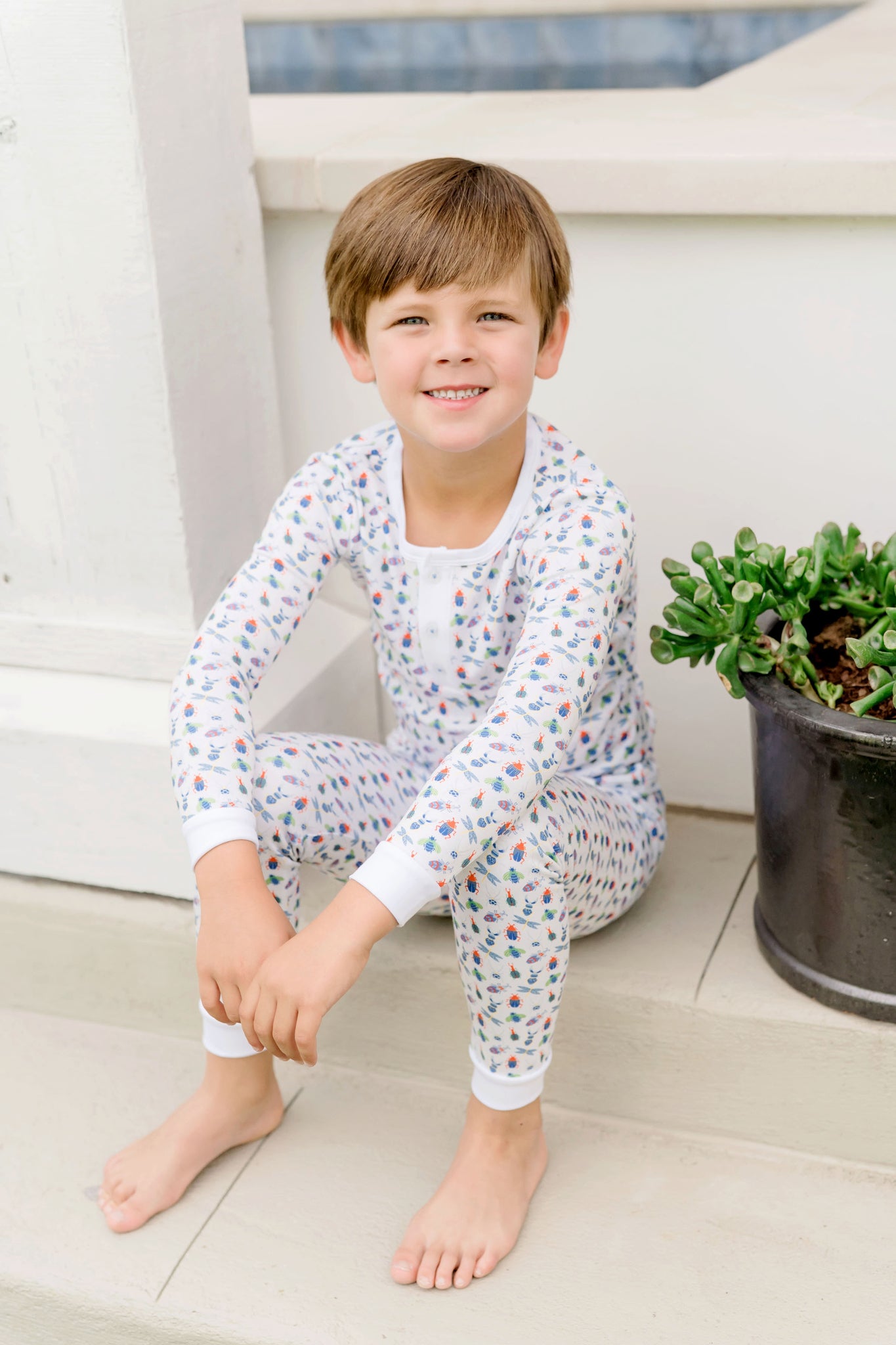 Jack Boys' Pima Cotton Pajama Pant Set - Busy Bugs