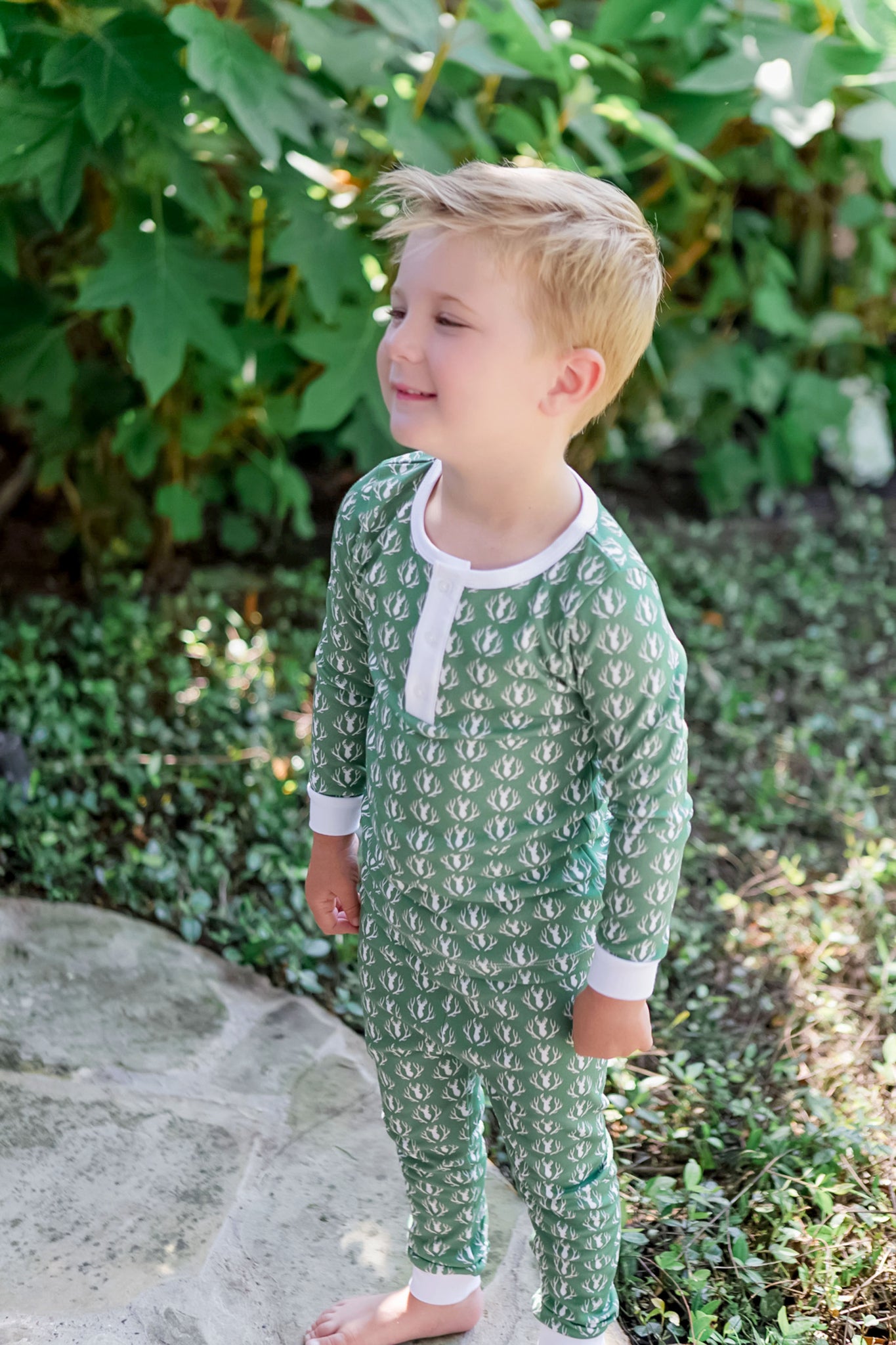 Jack Boys' Pima Cotton Pajama Pant Set - Deer & Antlers