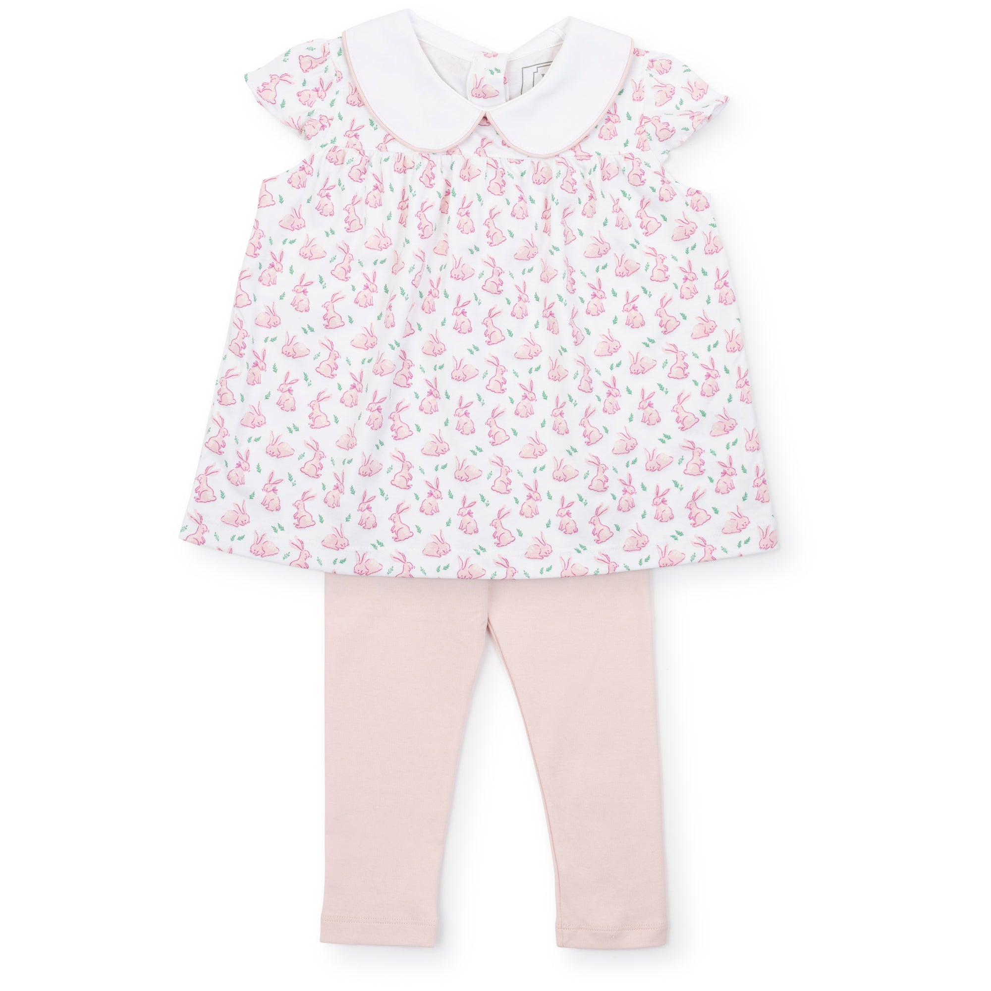 SALE Minden Girls' Pima Cotton Legging Set - Bunny Hop Pink