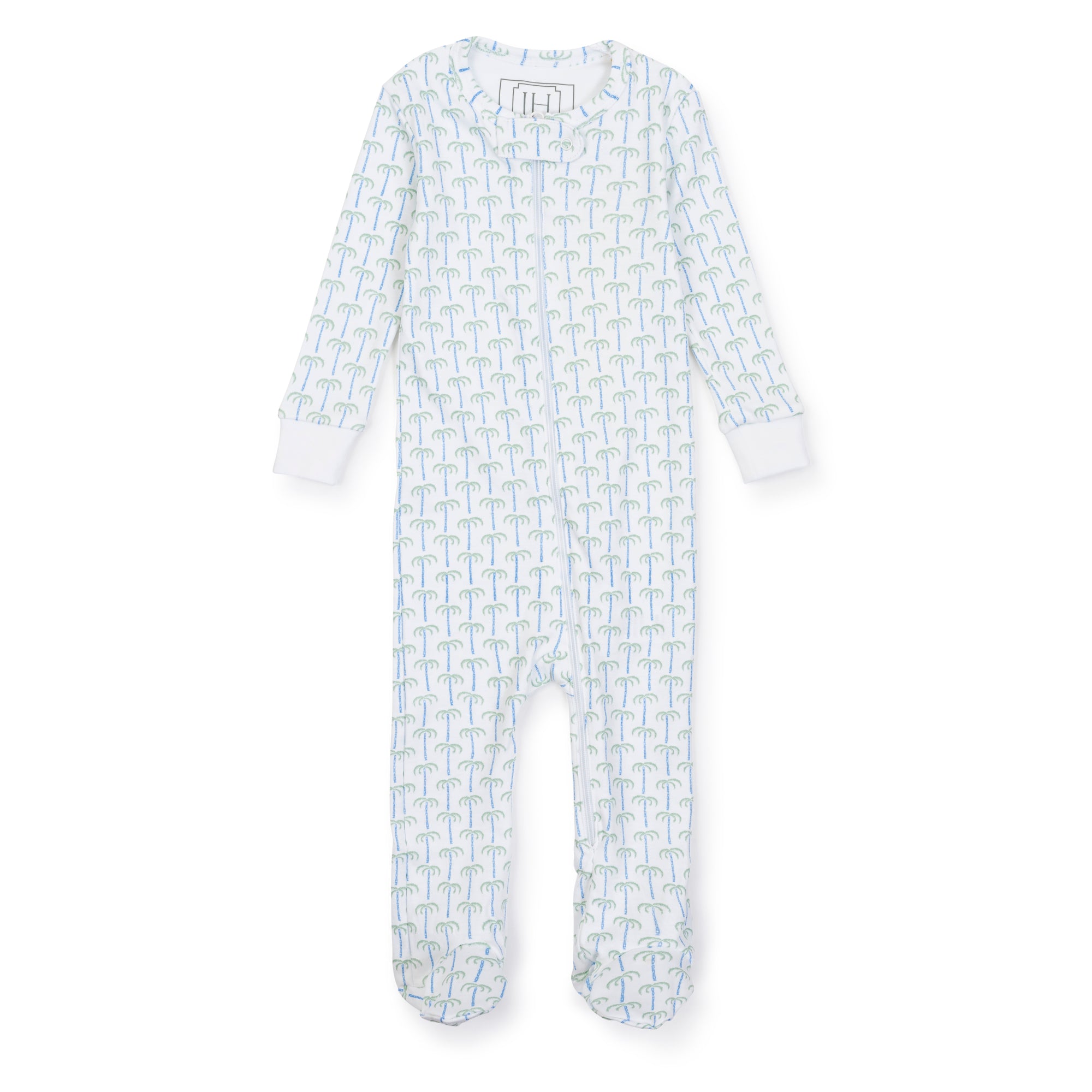 Parker Boys' Pima Cotton Zipper Pajama - Pacific Palms Blue