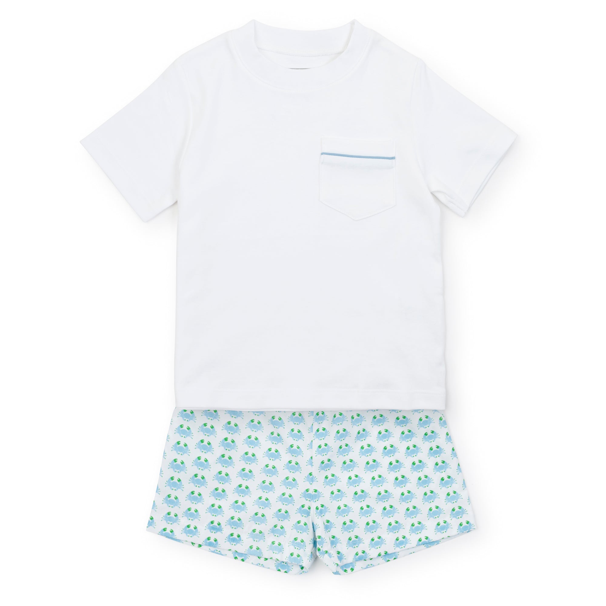 SALE Walker Boys' Pima Cotton Short Set - Cool Crabs