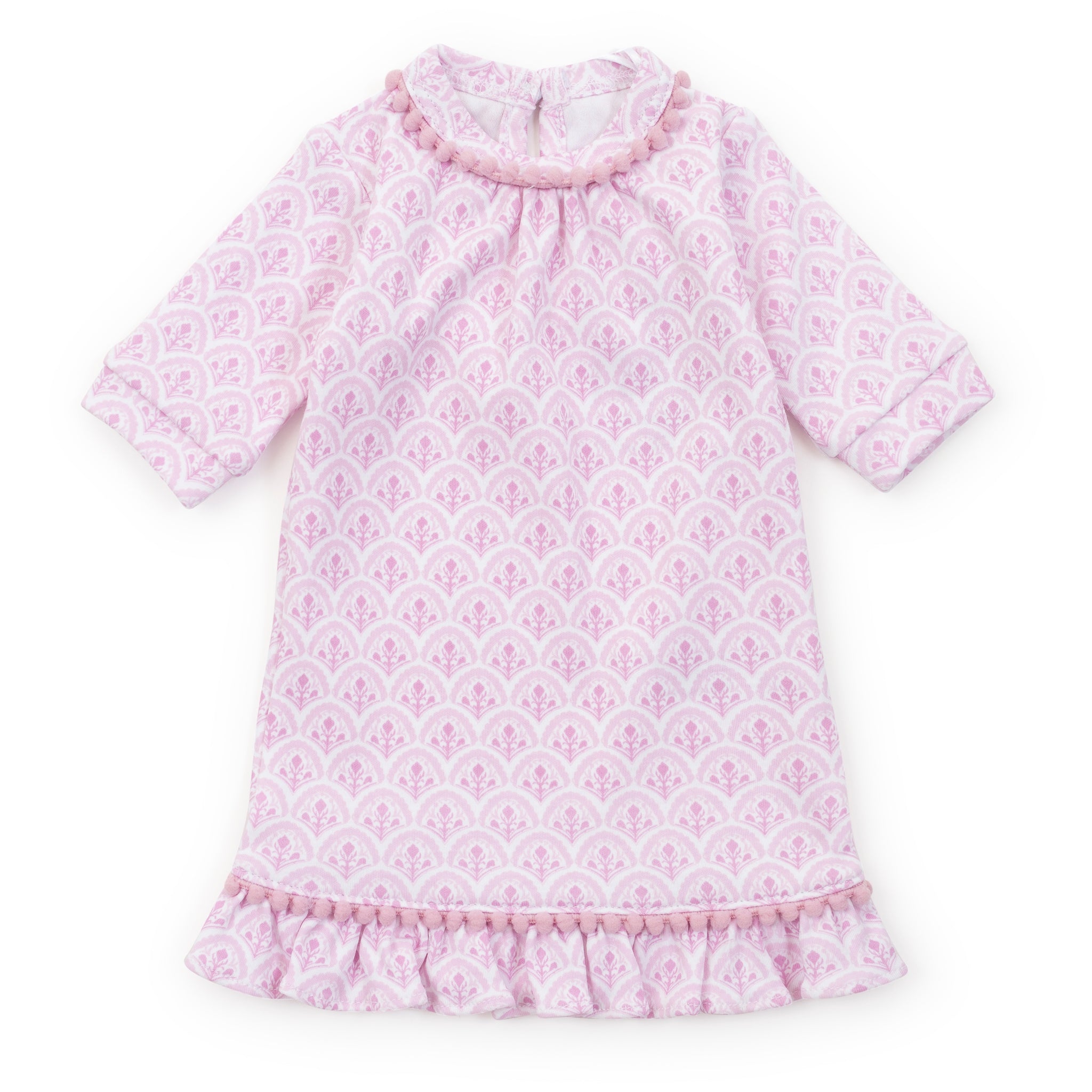 Carlin Doll Dress - Scalloped in Pink