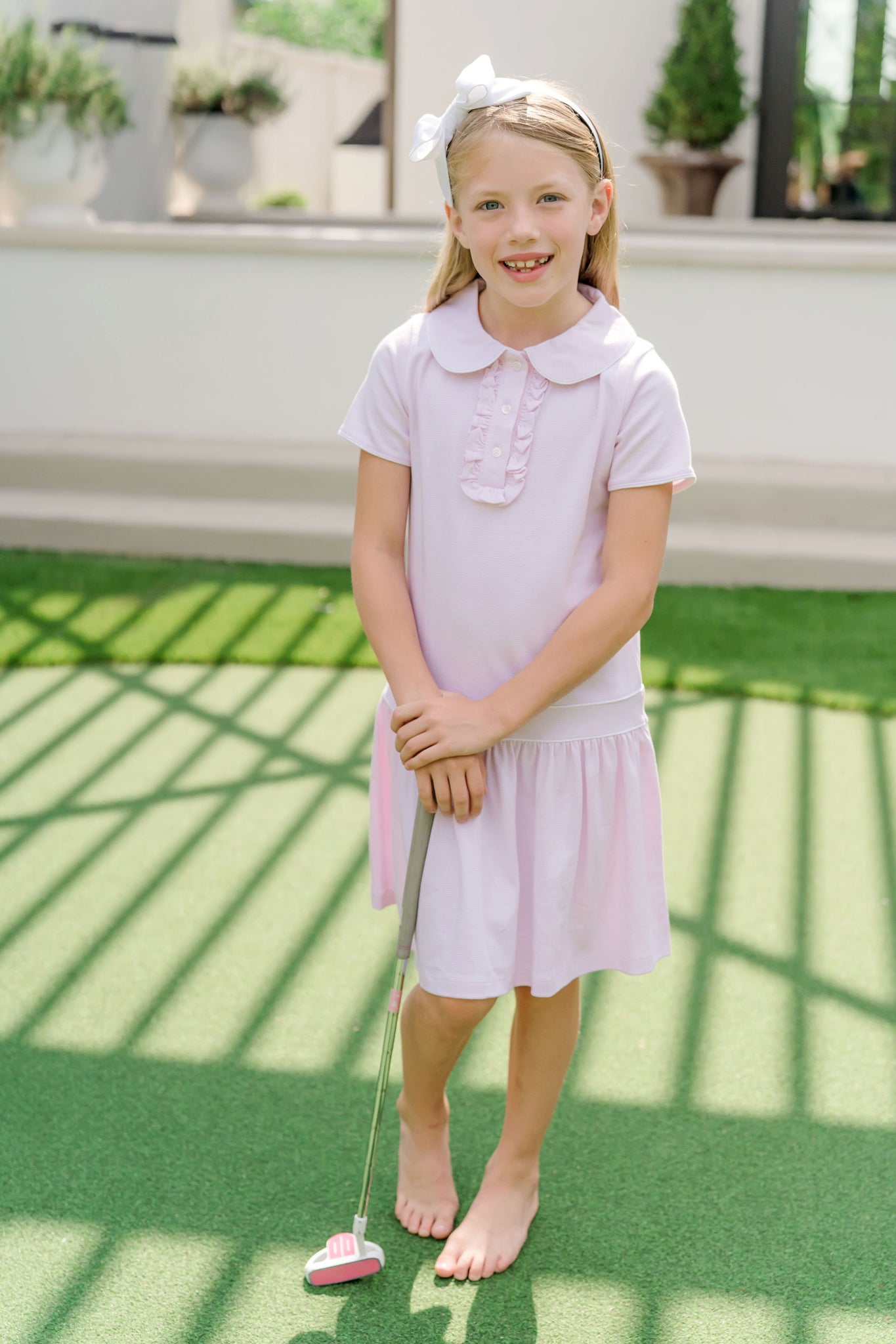 Sydney Girls' Dress - Pink Stripes