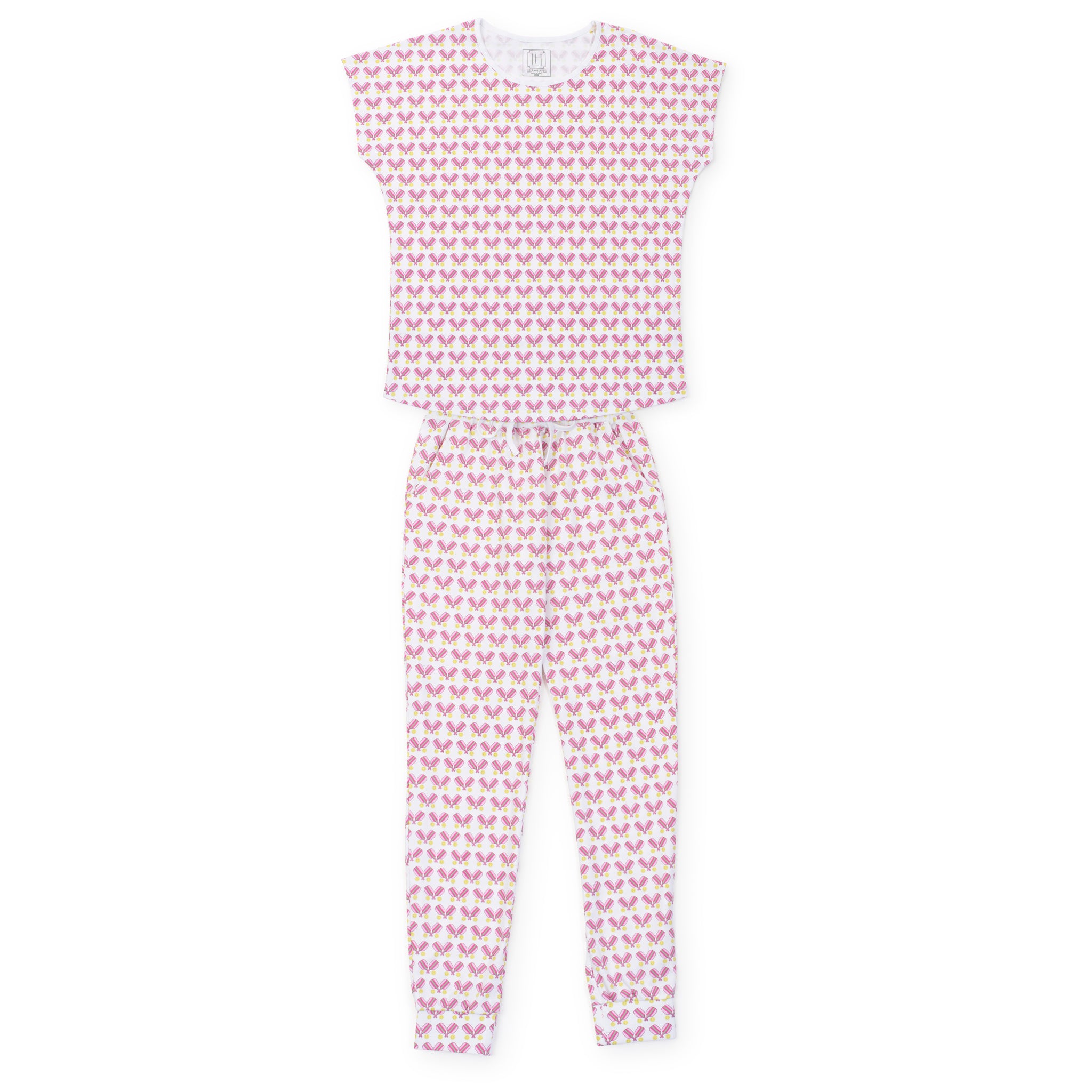 Melanie Women's Pajama Jogger Pant Set - Pickleball Pink