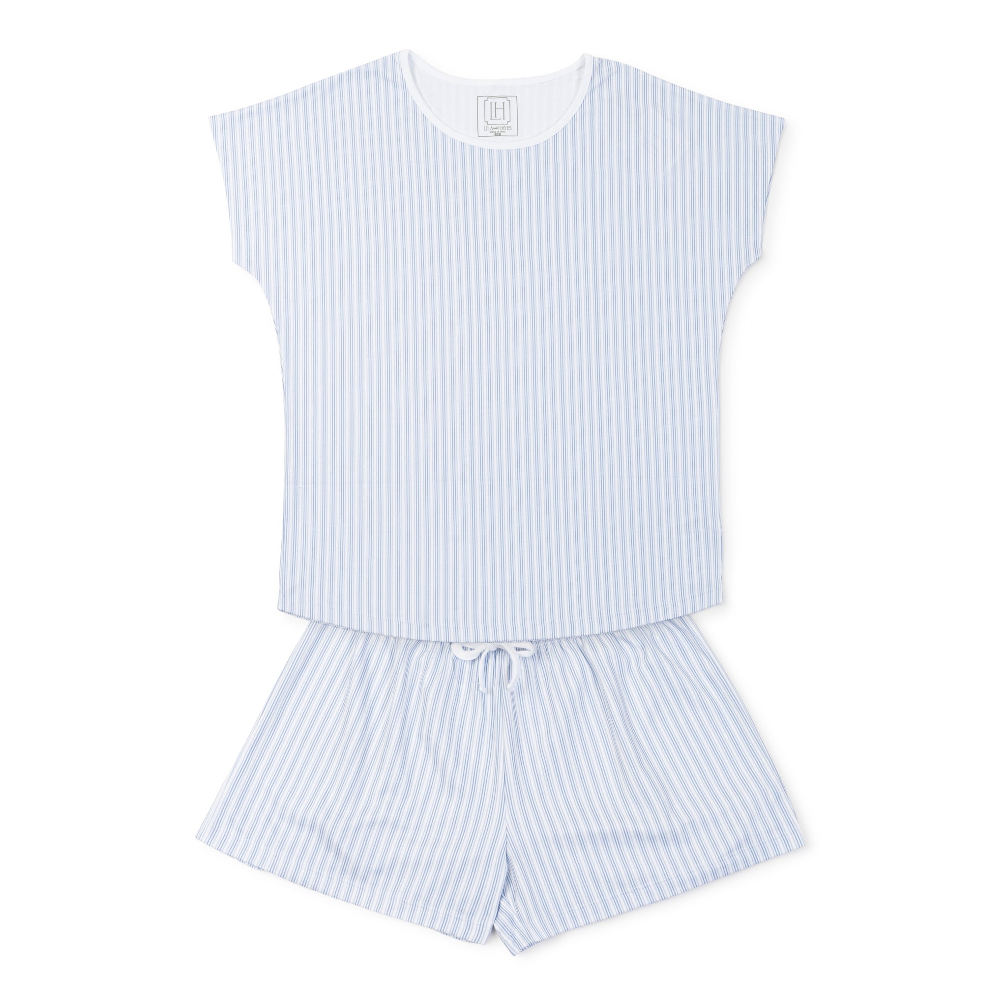 Riley Women's Pajama Short Set - Stripes in Blue