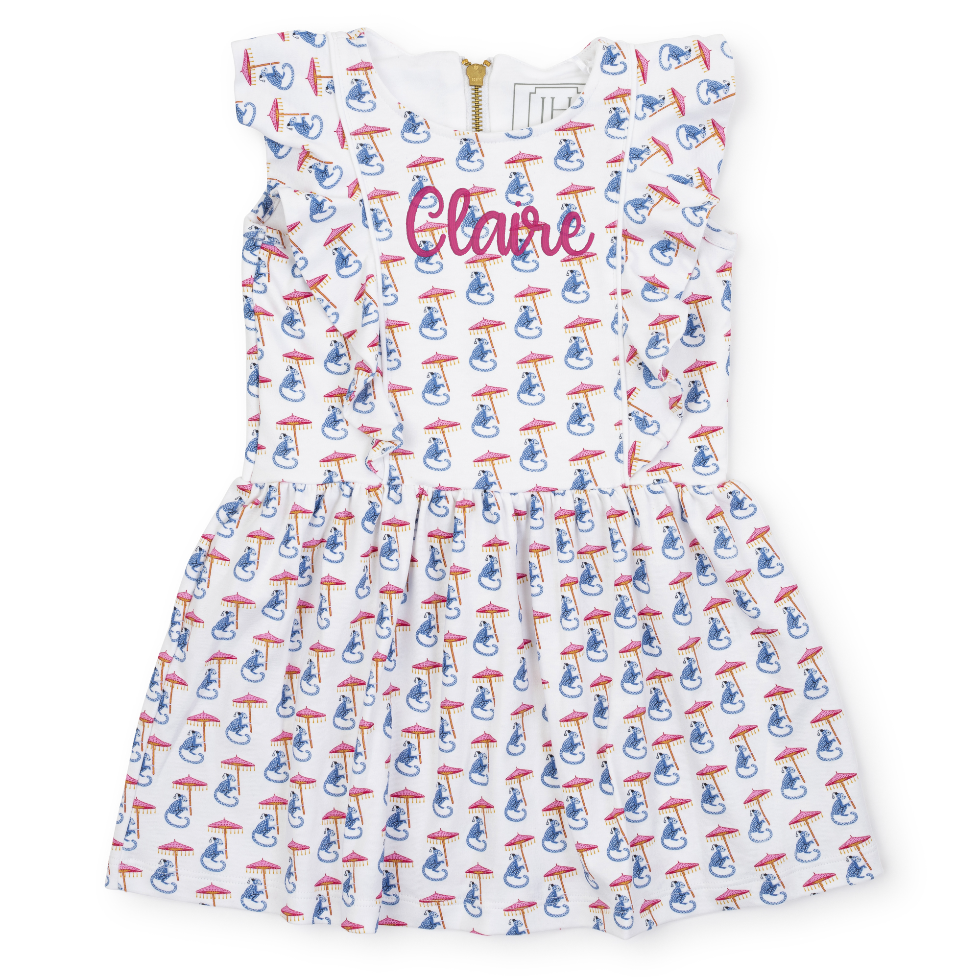 Amelia Girls' Pima Cotton Dress - Majestic Monkey