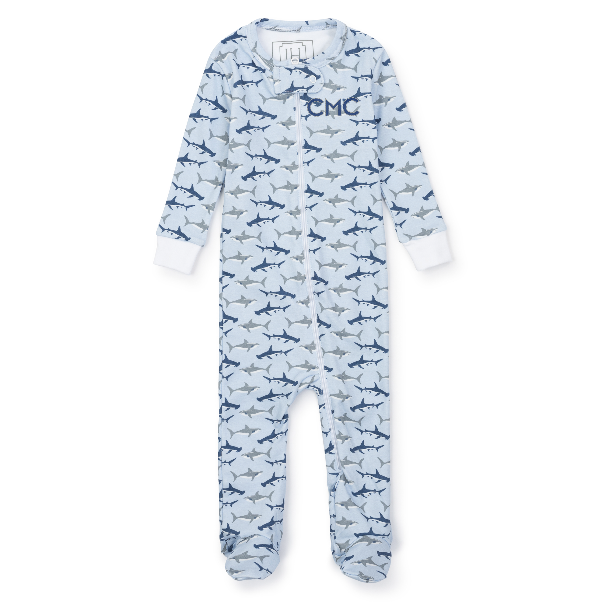 SALE Parker Boys' Pima Cotton Zipper Pajama - Swimming Sharks