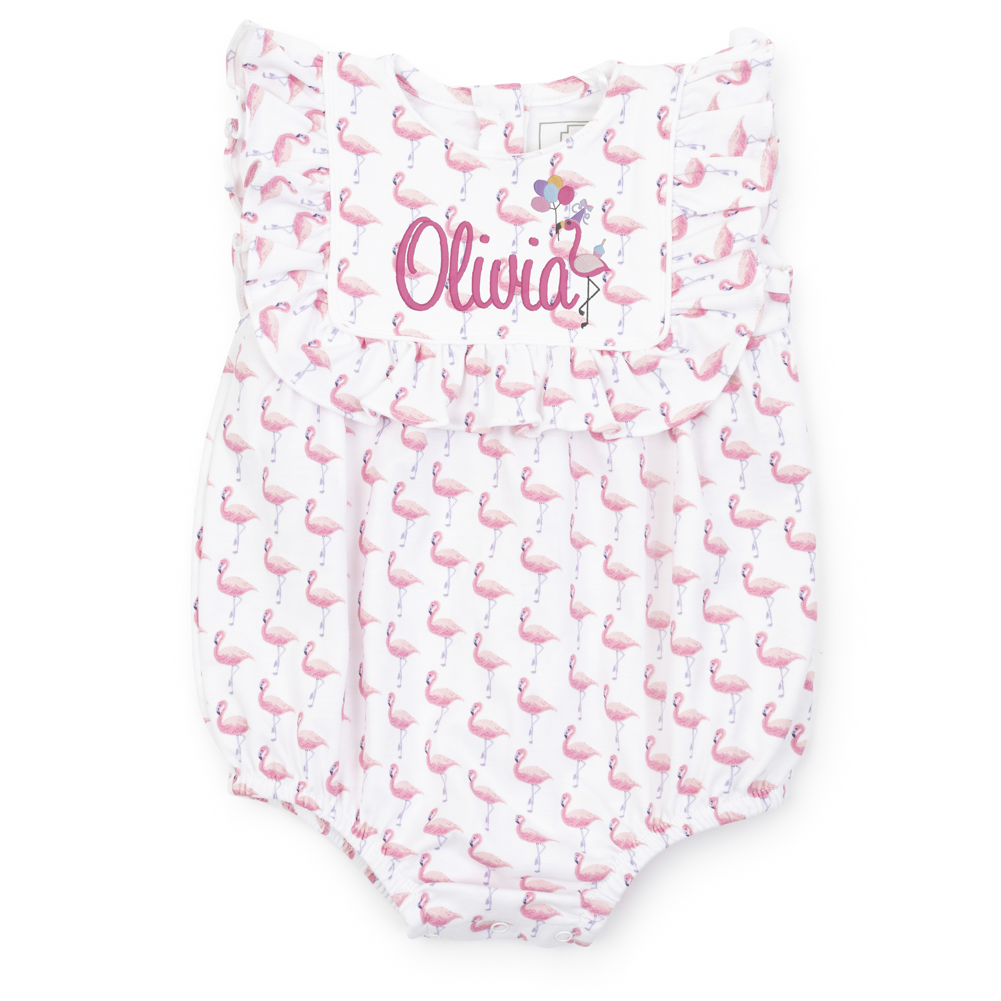 SALE Pearl Girls' Pima Cotton Bubble - Fabulous Flamingos