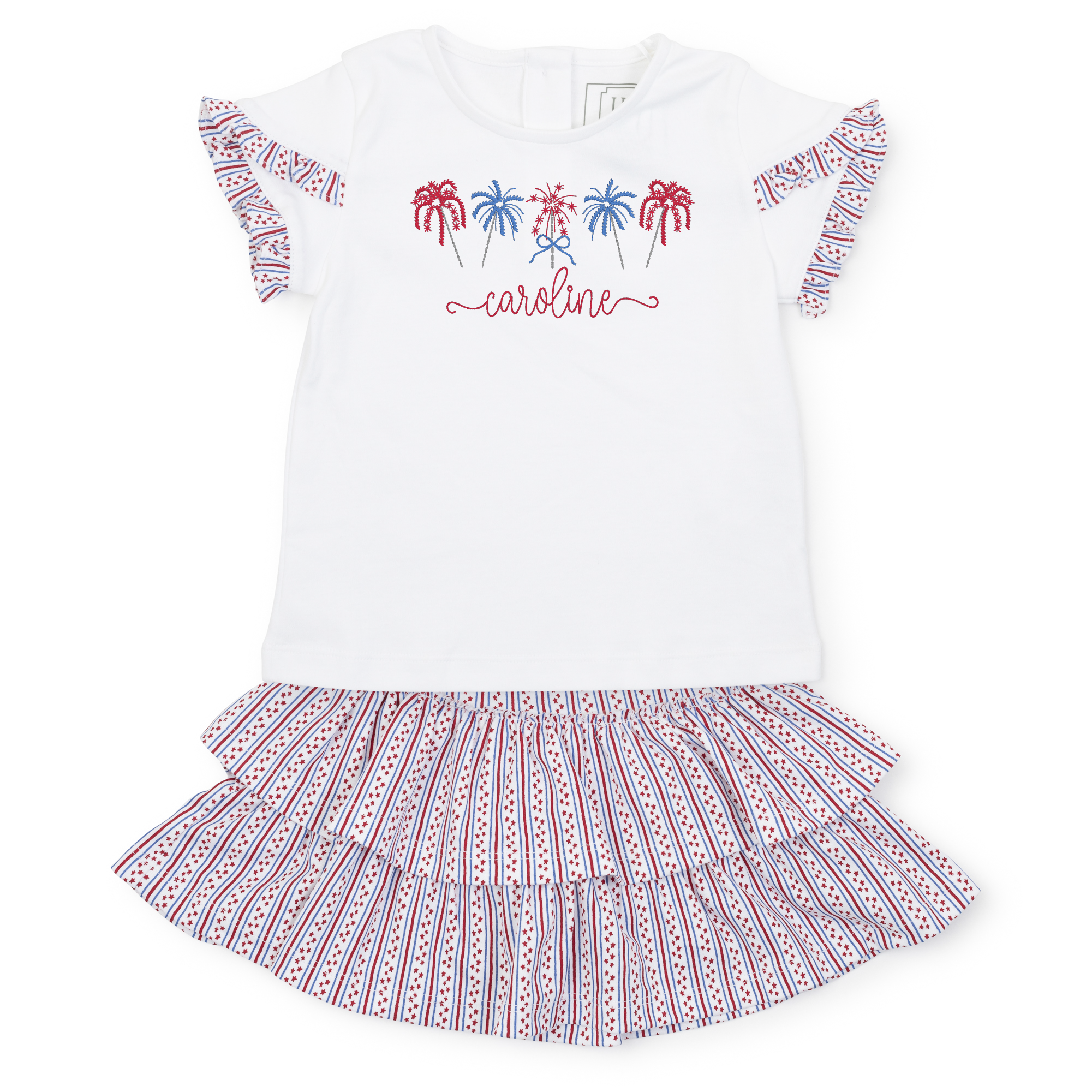 Winnie Girls' Pima Cotton Skirt Set - Stars and Stripes