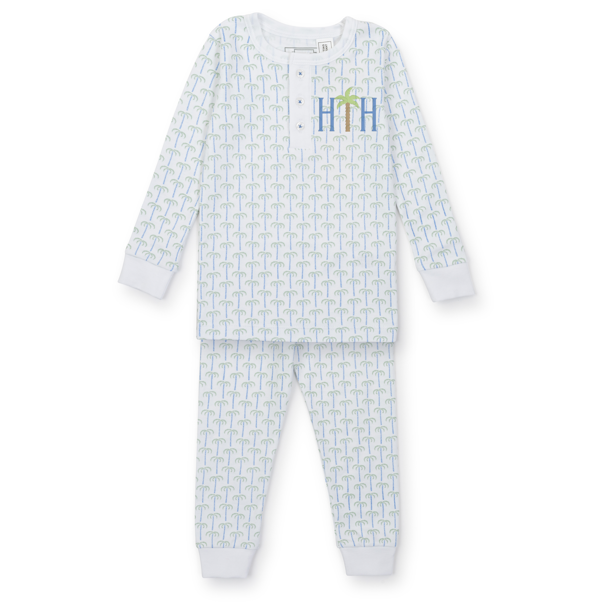 Jack Boys' Pima Cotton Pajama Pant Set - Pacific Palms Blue