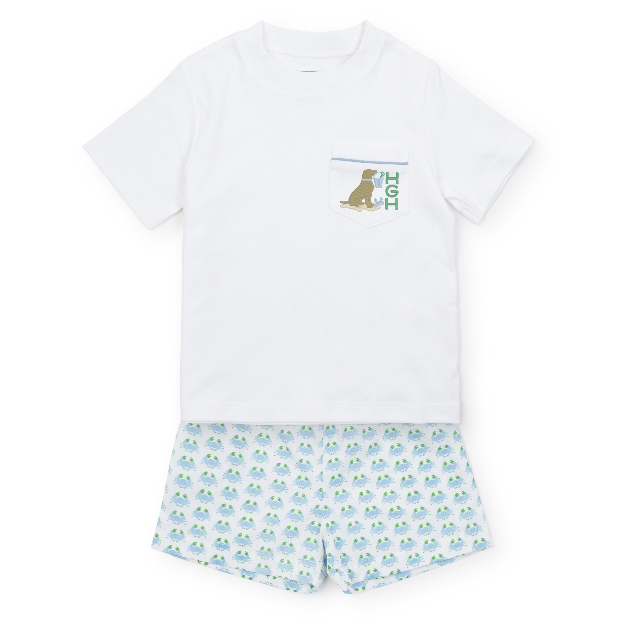 SALE Walker Boys' Pima Cotton Short Set - Cool Crabs