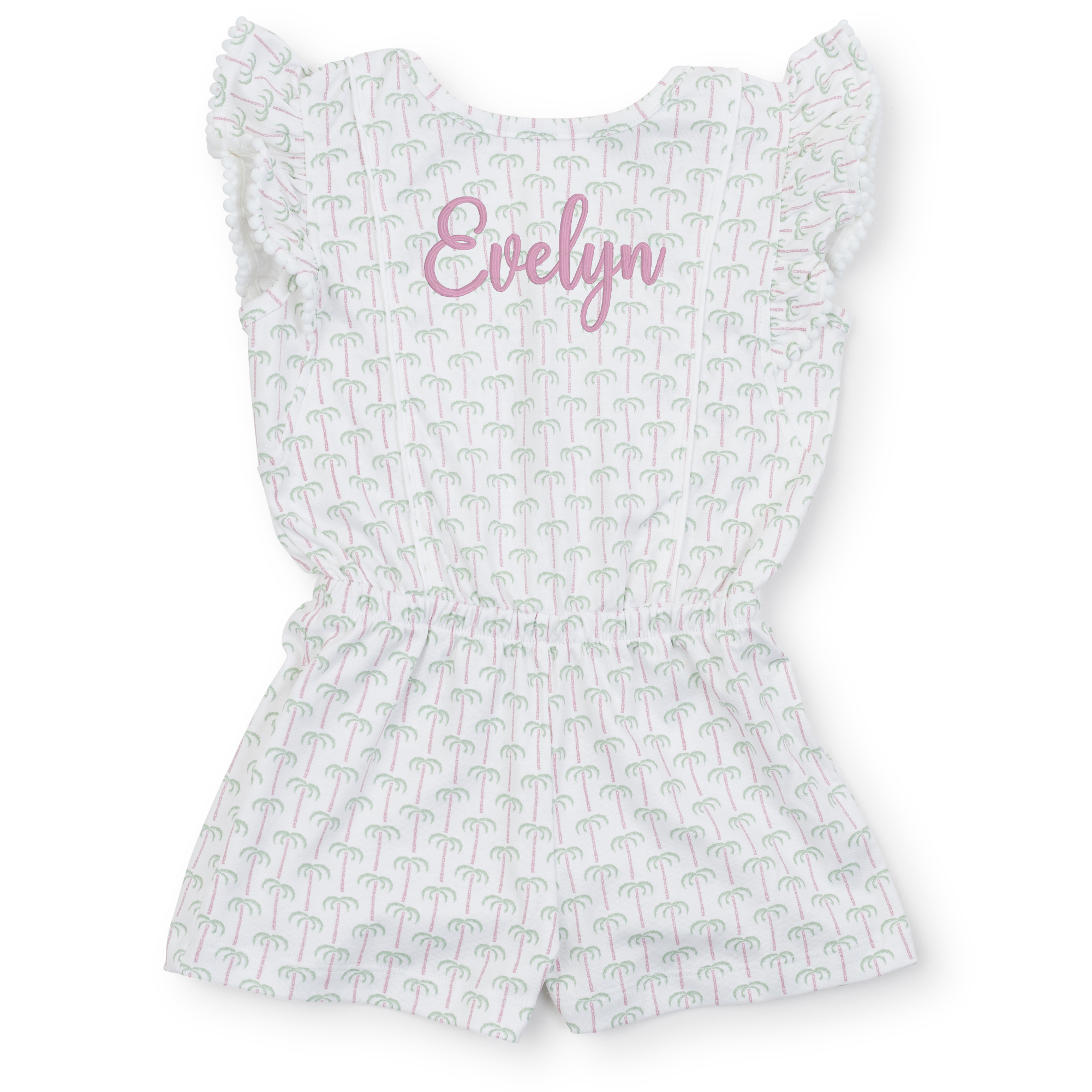 SALE Rae Girls' Pima Cotton Romper - Pacific Palms Pink