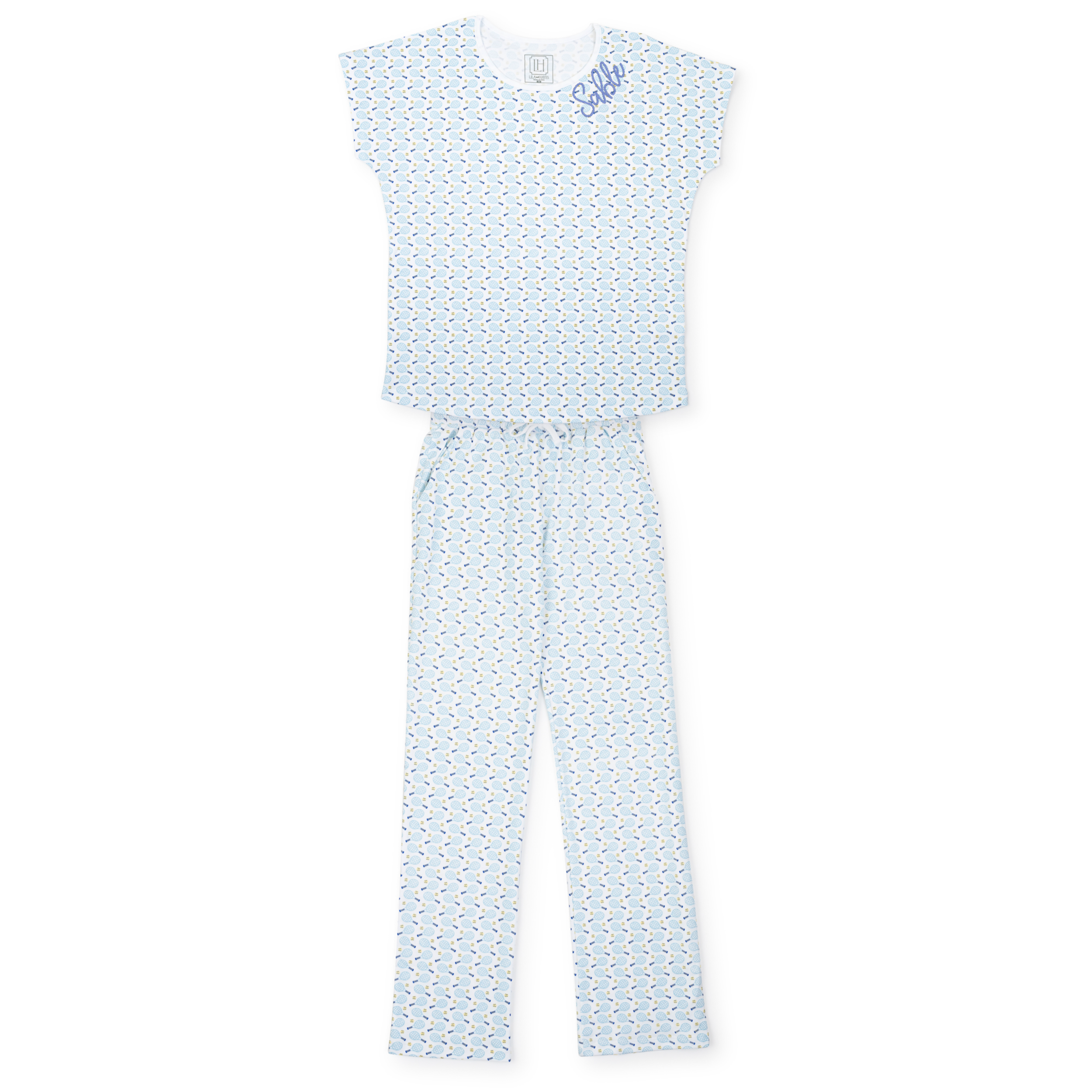 Marcia Women's Pajama Pant Set - Tennis Match Blue