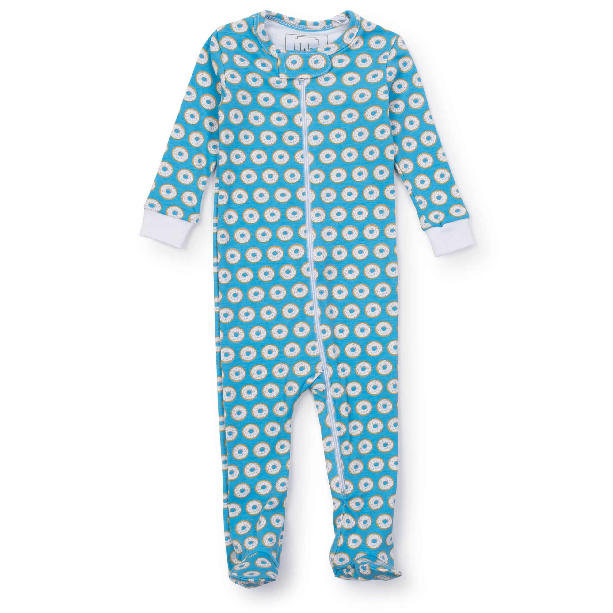 Parker Boys' Pima Cotton Zipper Pajama - Donuts Blue