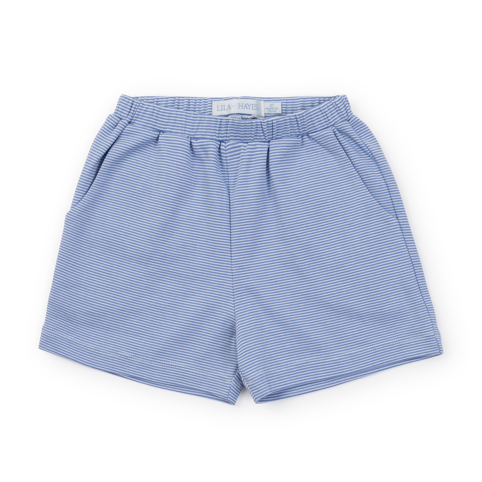 Sawyer Boys' Pima Cotton Play Shorts - Blue Stripes