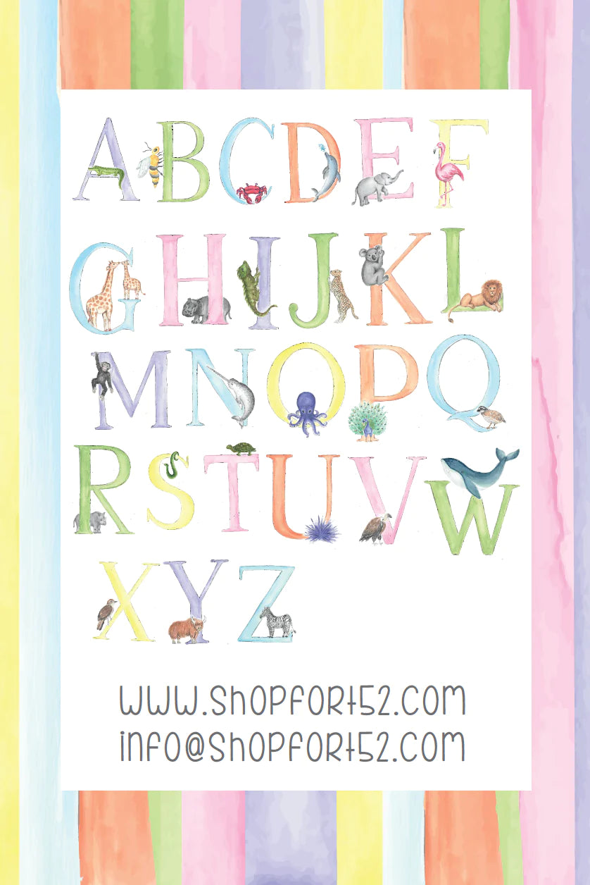 Hand Painted Animal Alphabet Flash Cards by Fort52