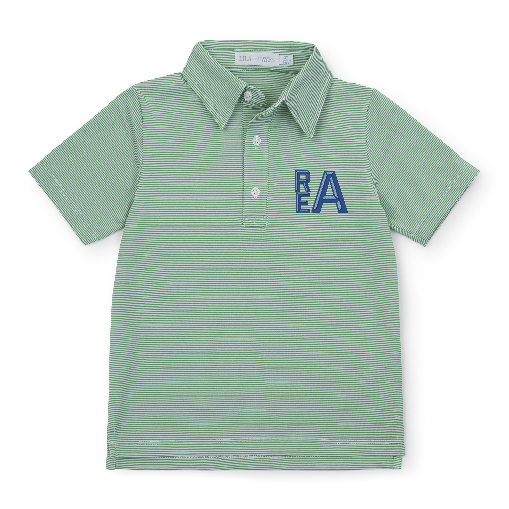 Will Boys' Golf Polo Shirt by LH Sport - Green Stripes