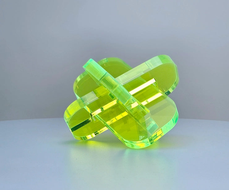 Decorative Acrylic Infinito Knot - Fluorescent Green