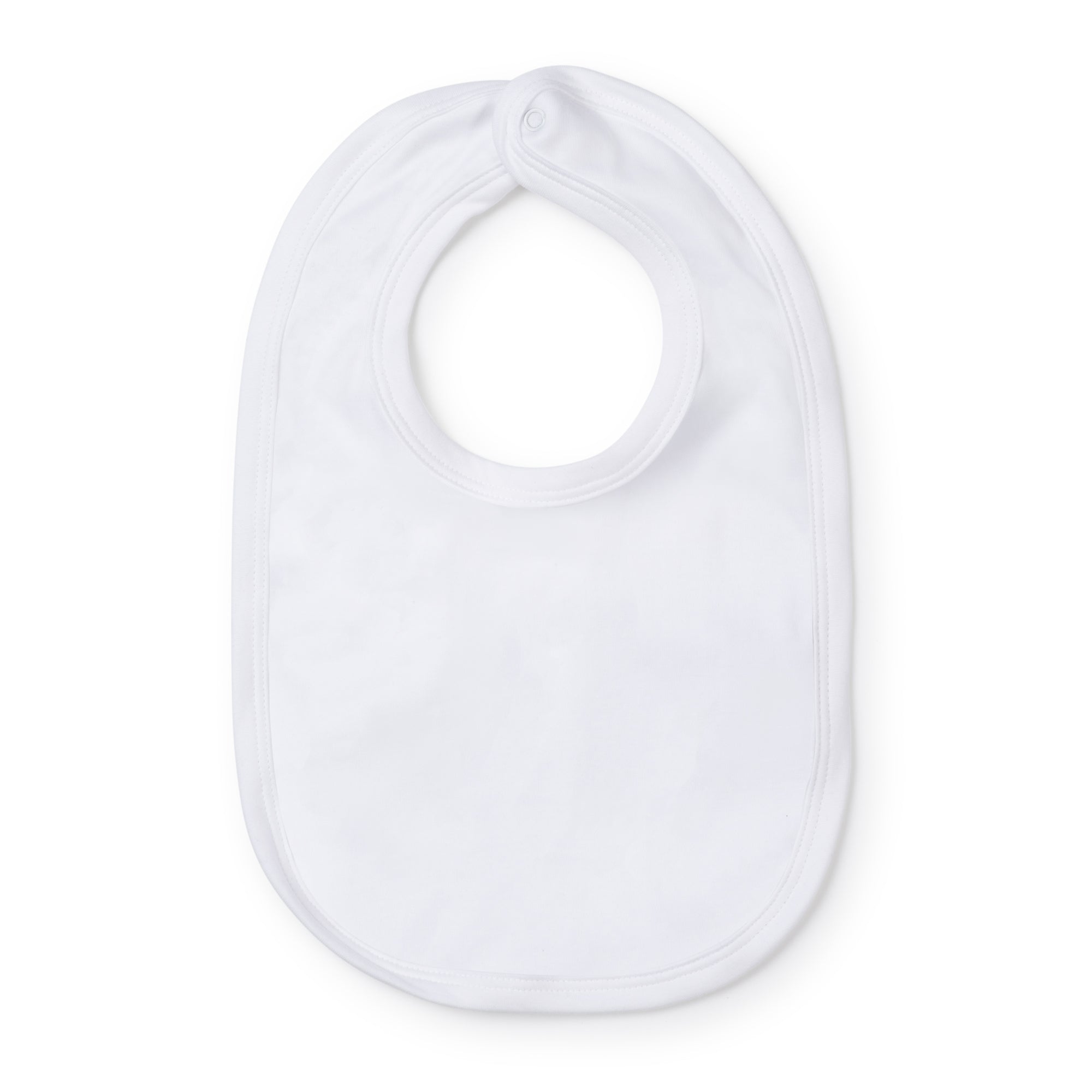 Baby Shop: Plain Edge Bib with Monogram - White