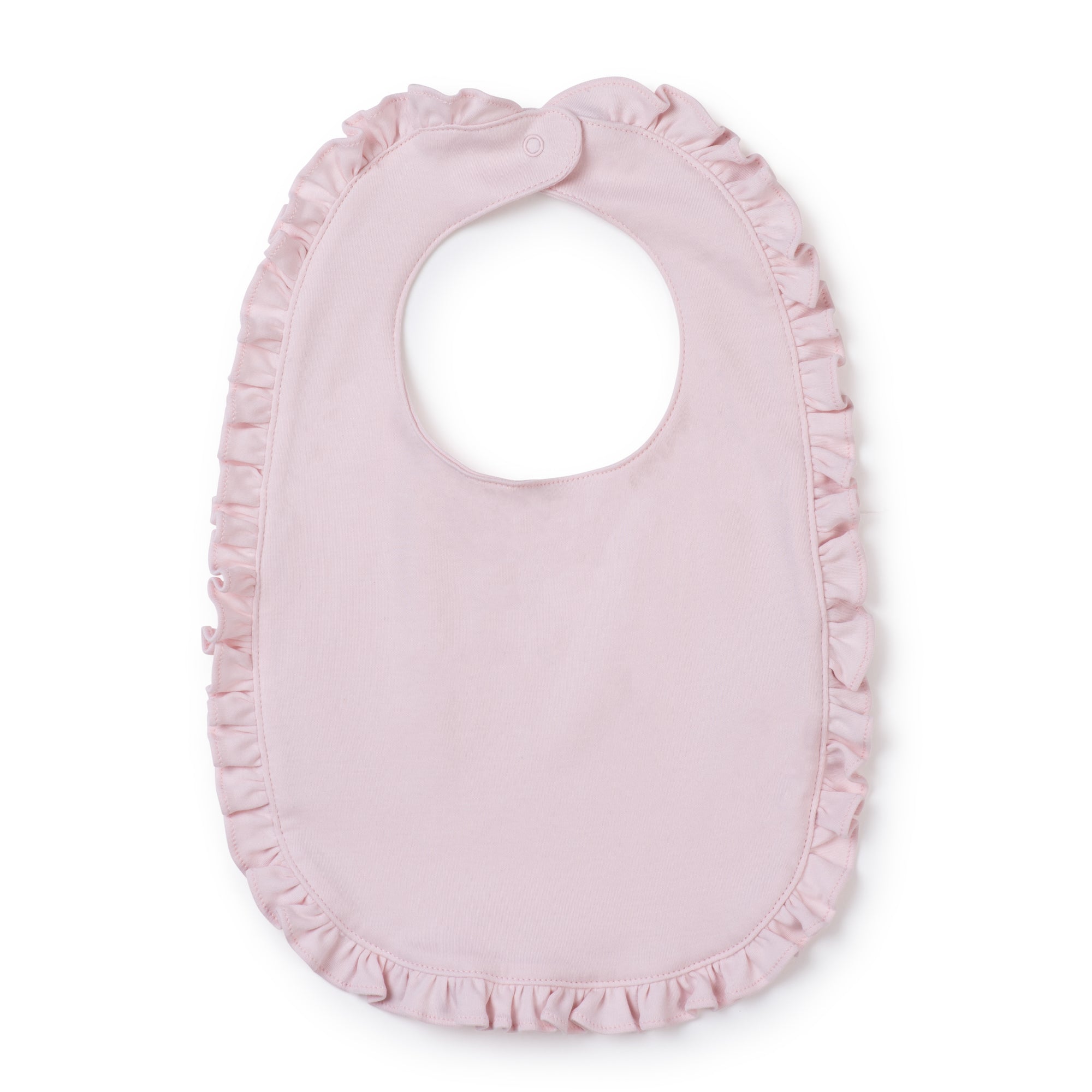 Baby Shop: Ruffled Edge Bib with Monogram - Light Pink