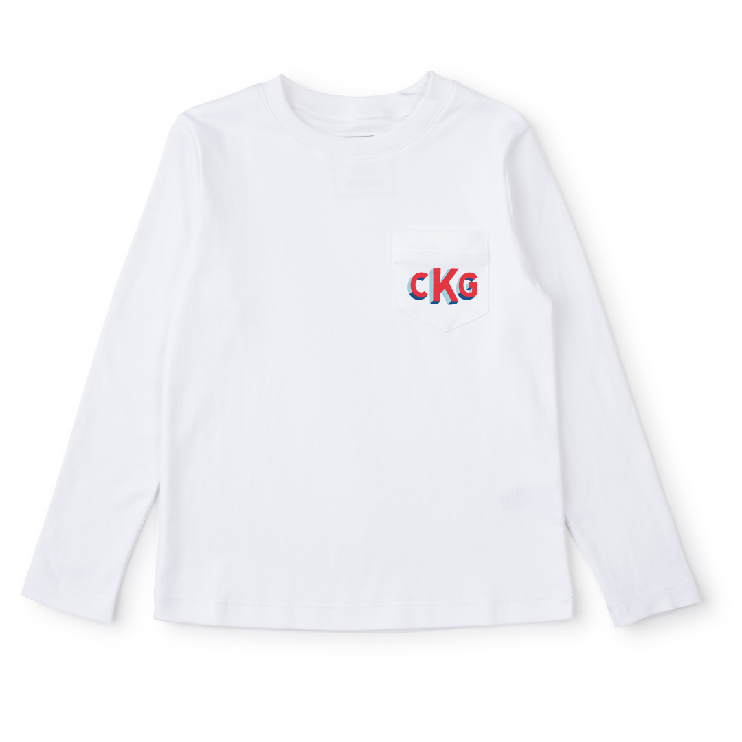 Blake Boys' Longsleeve Pocket T-shirt - White