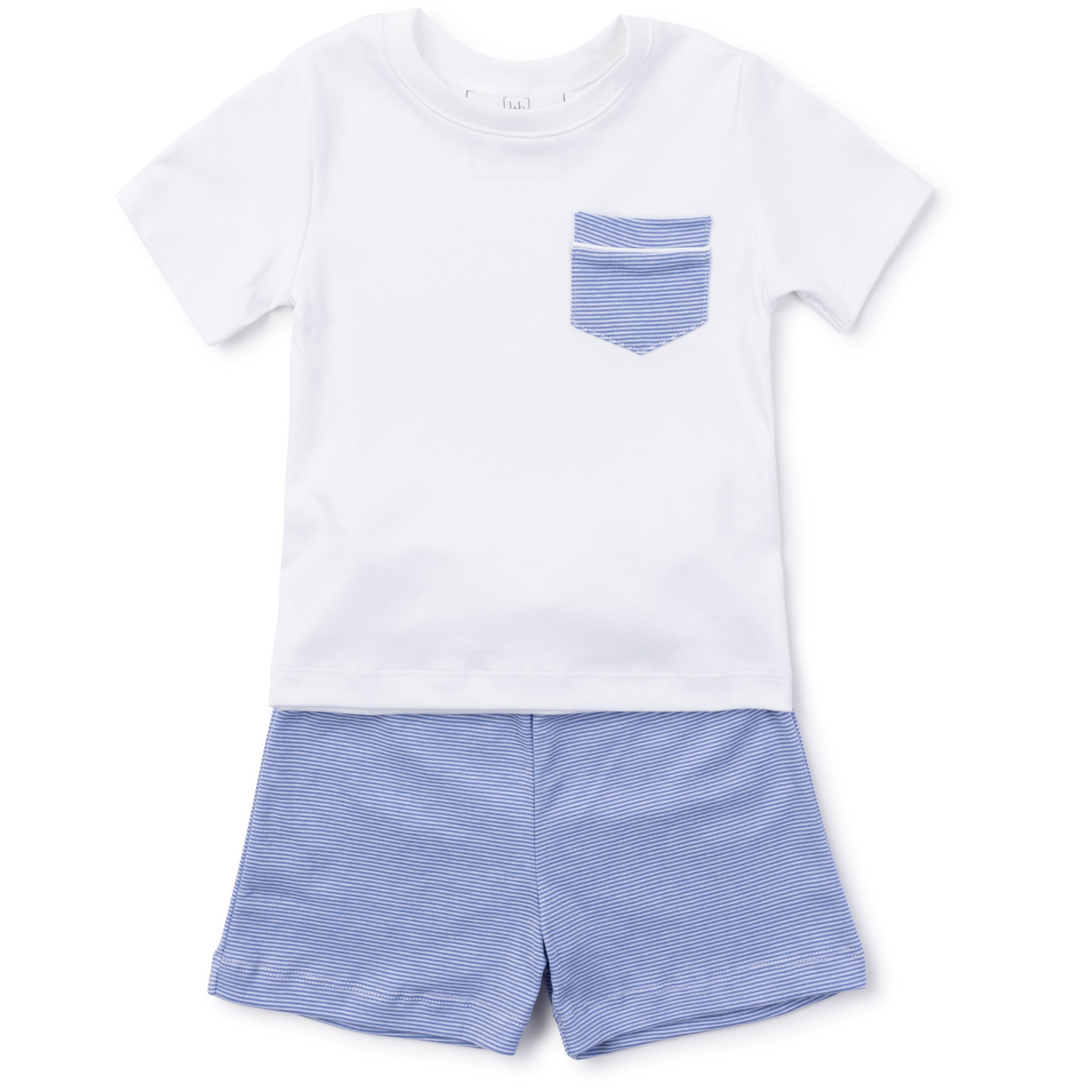 Charles Boys' Short Set - Blue Stripes