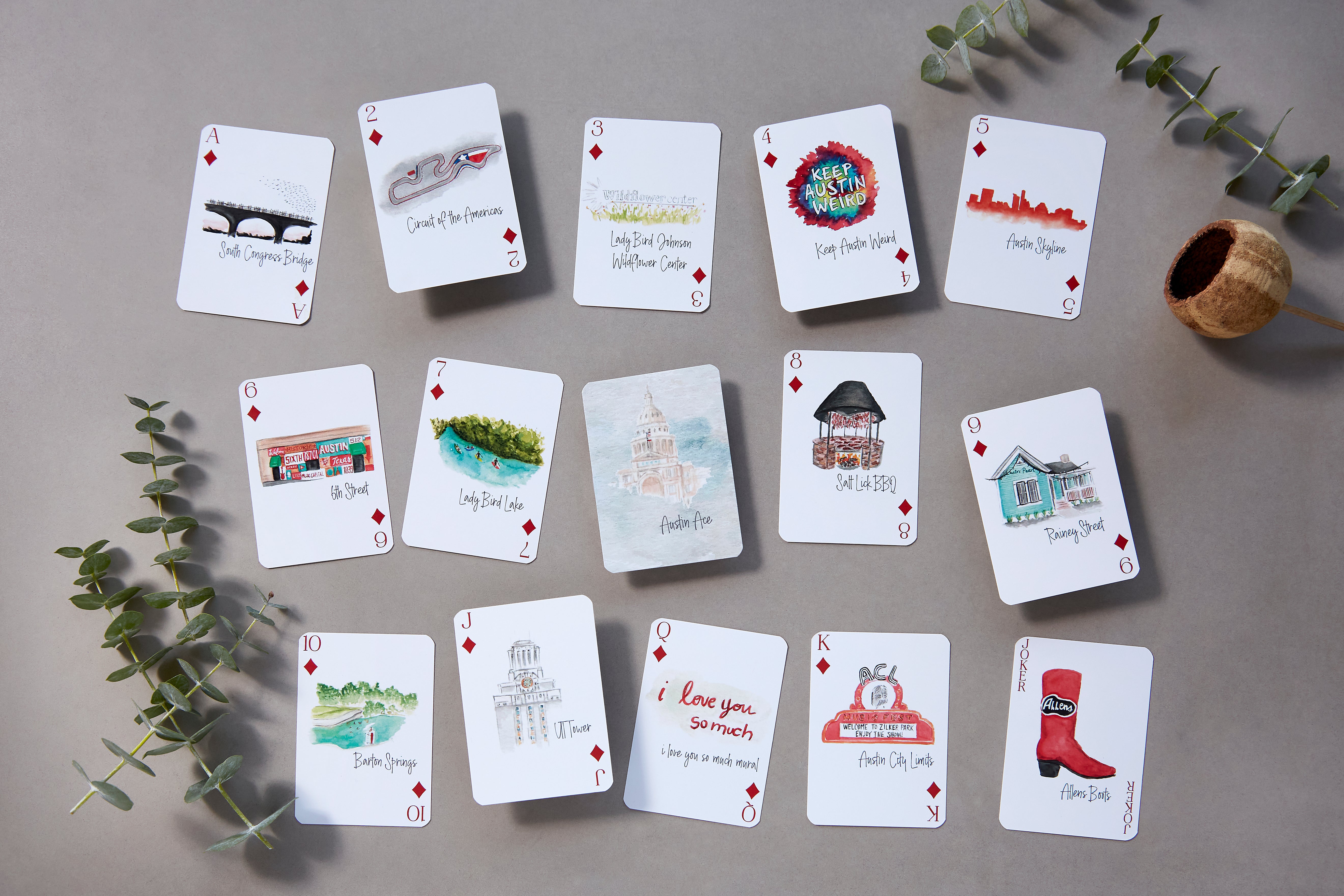 Watercolor Playing Cards by Fort52 - Austin Ace