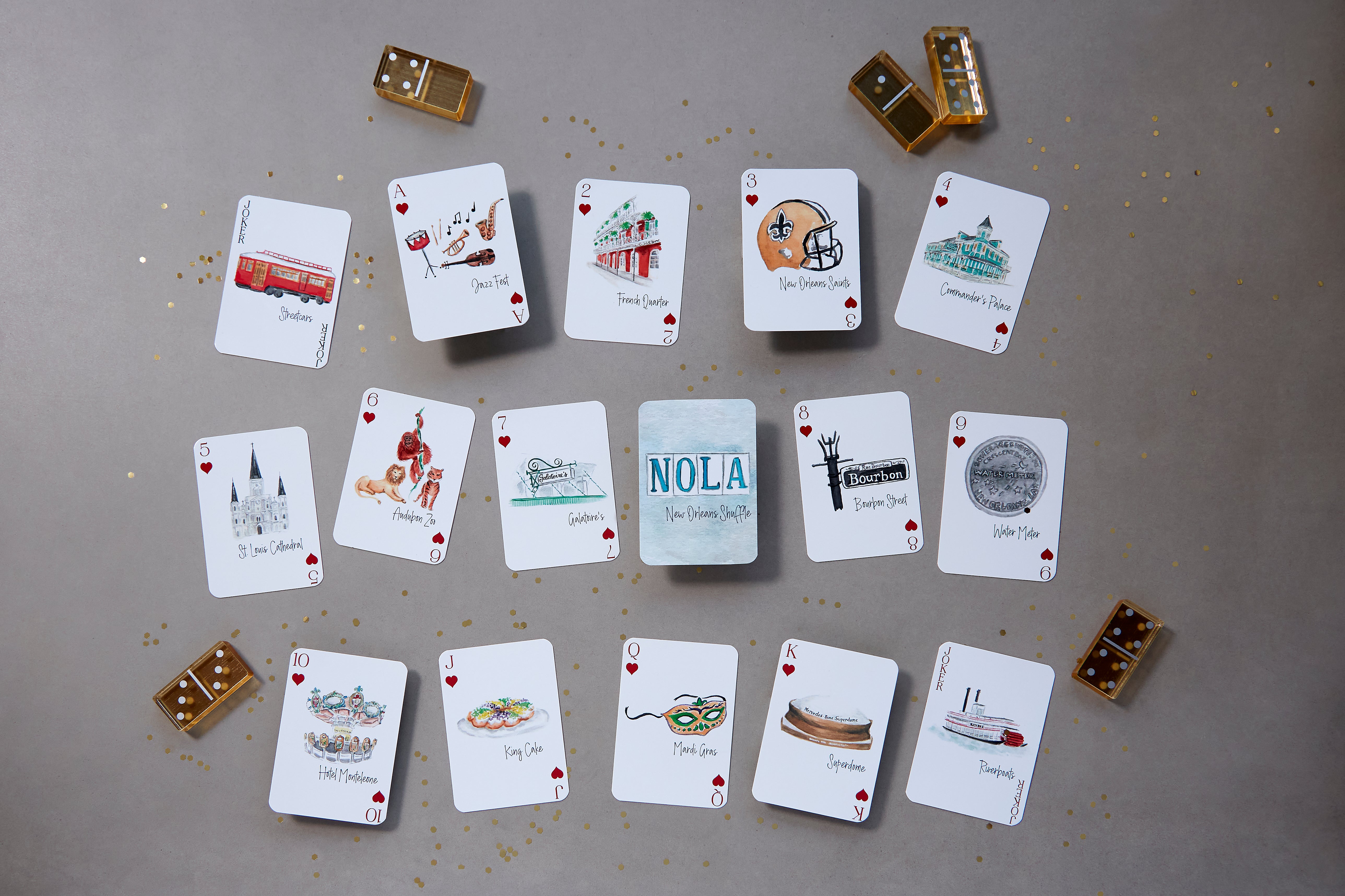 Watercolor Playing Cards by Fort52 - New Orleans Shuffle