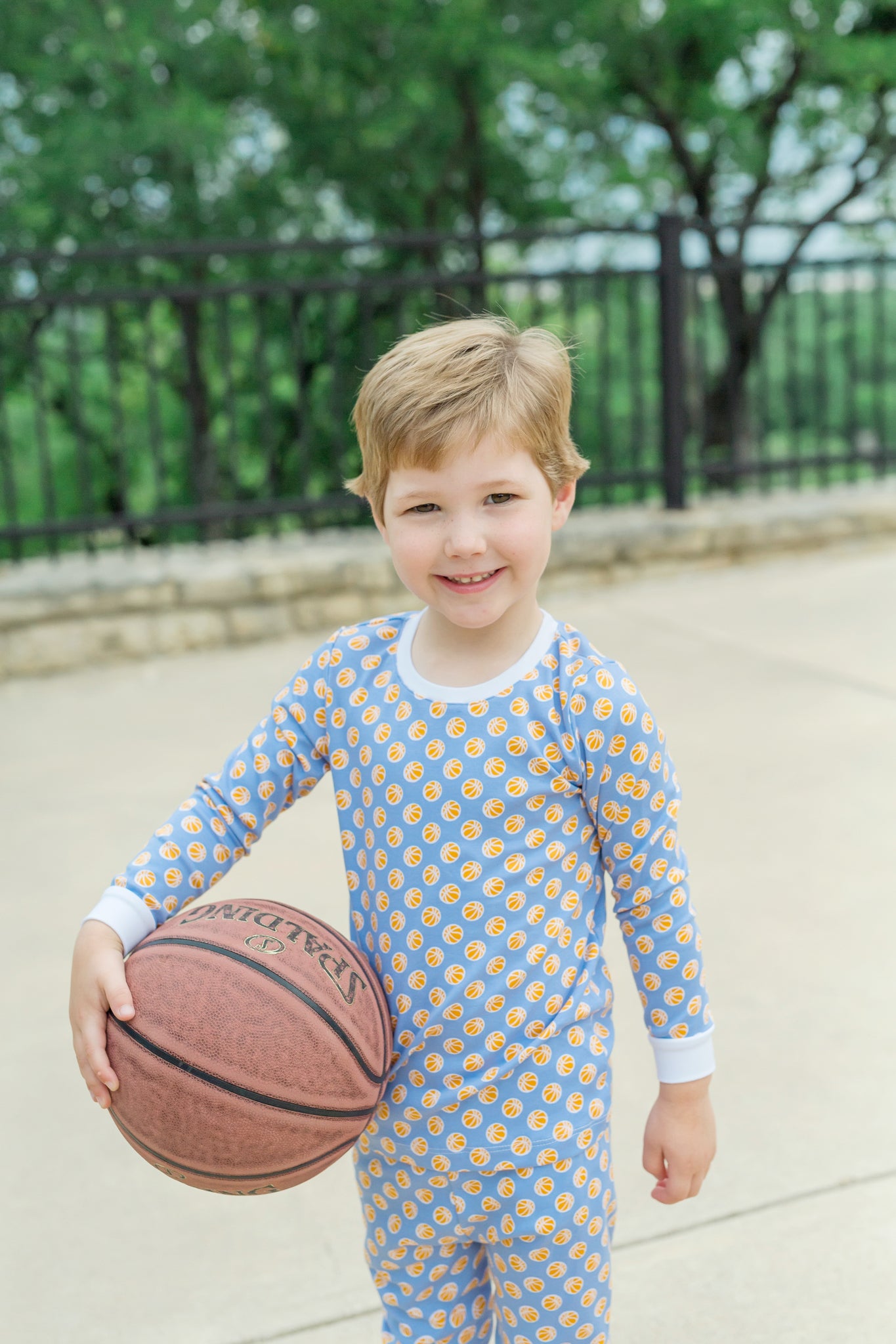 Grayson Boys' Pima Cotton Pajama Pant Set - Hoop it up Blue