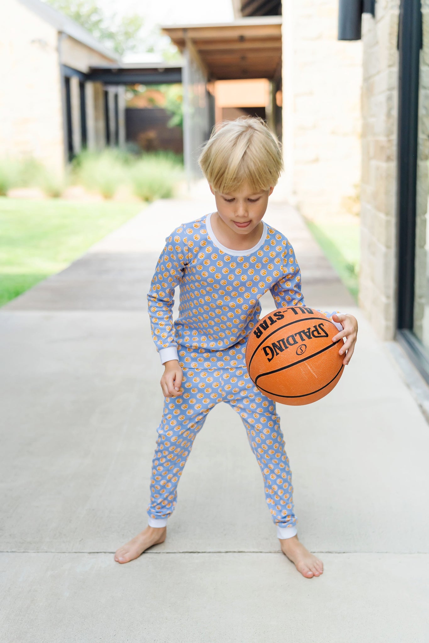 Grayson Boys' Pima Cotton Pajama Pant Set - Hoop it up Blue