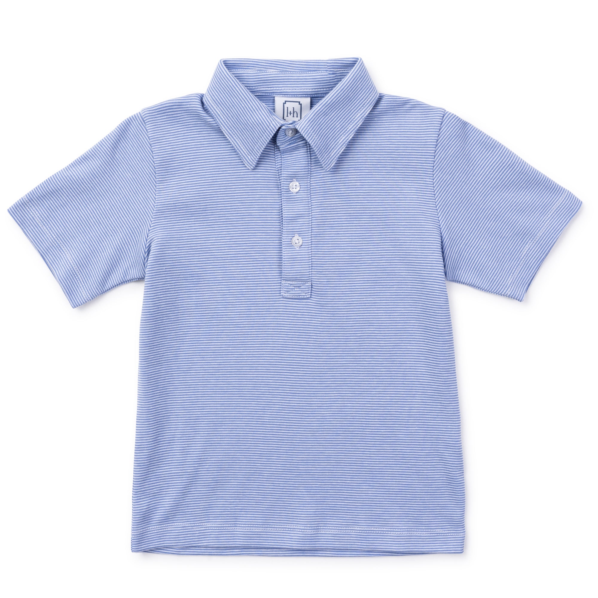 Griffin Boys' Pima Cotton Polo Golf Shirt - Blue Stripes